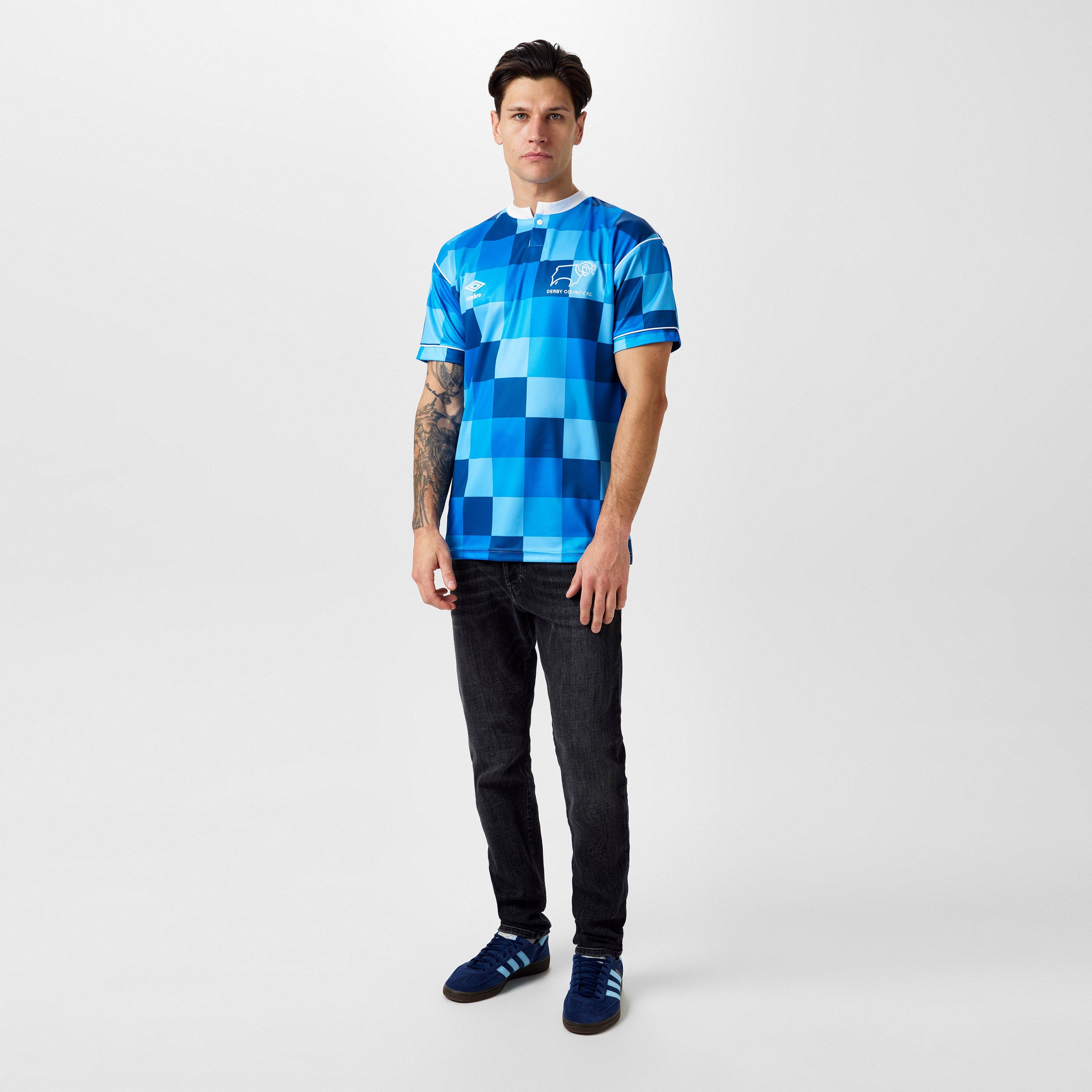 Azul - Score Draw - Derby County 1988 Retro Away Shirt Adults - 4