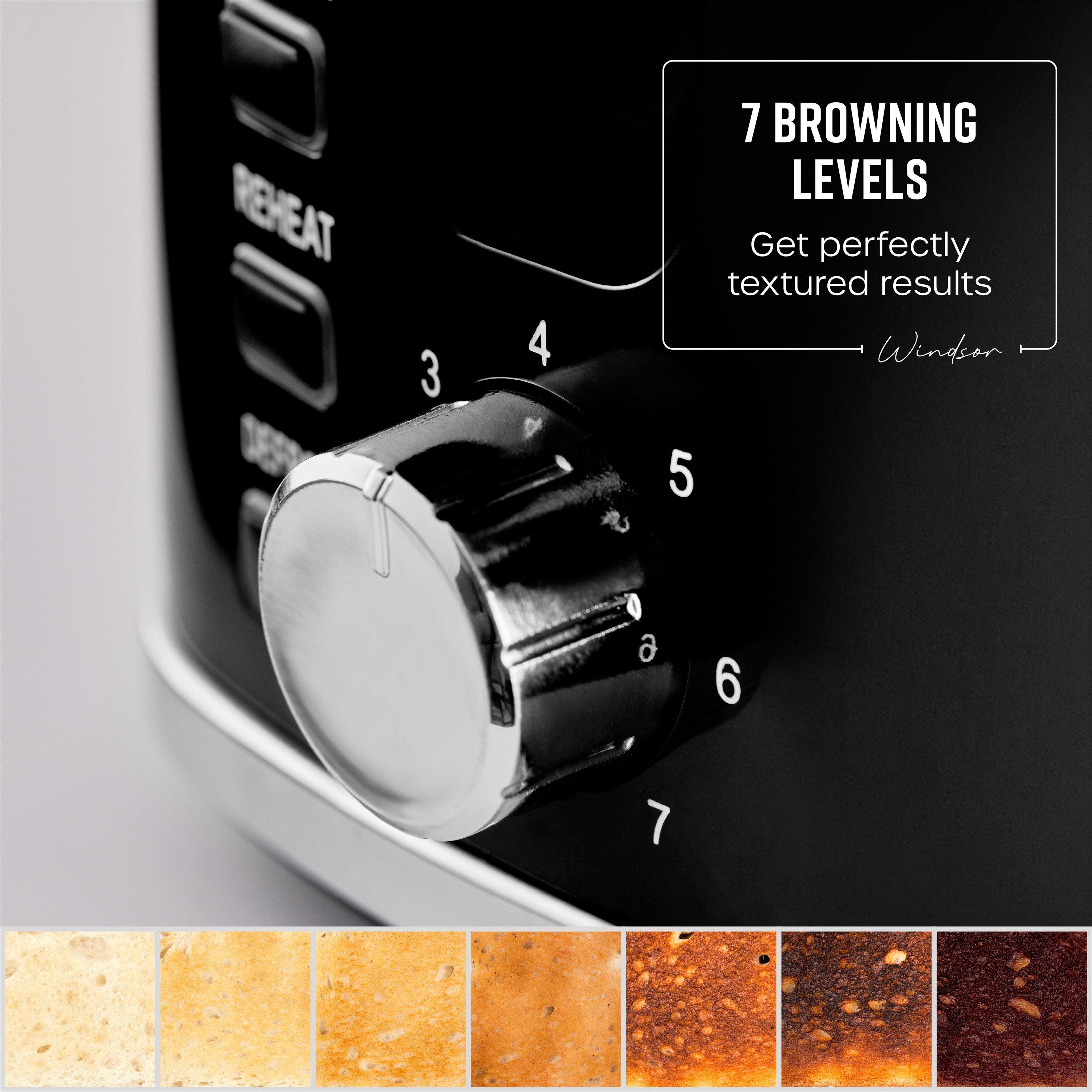 Black - Swan - Windsor 2 Slice Textured Toaster Black - 4