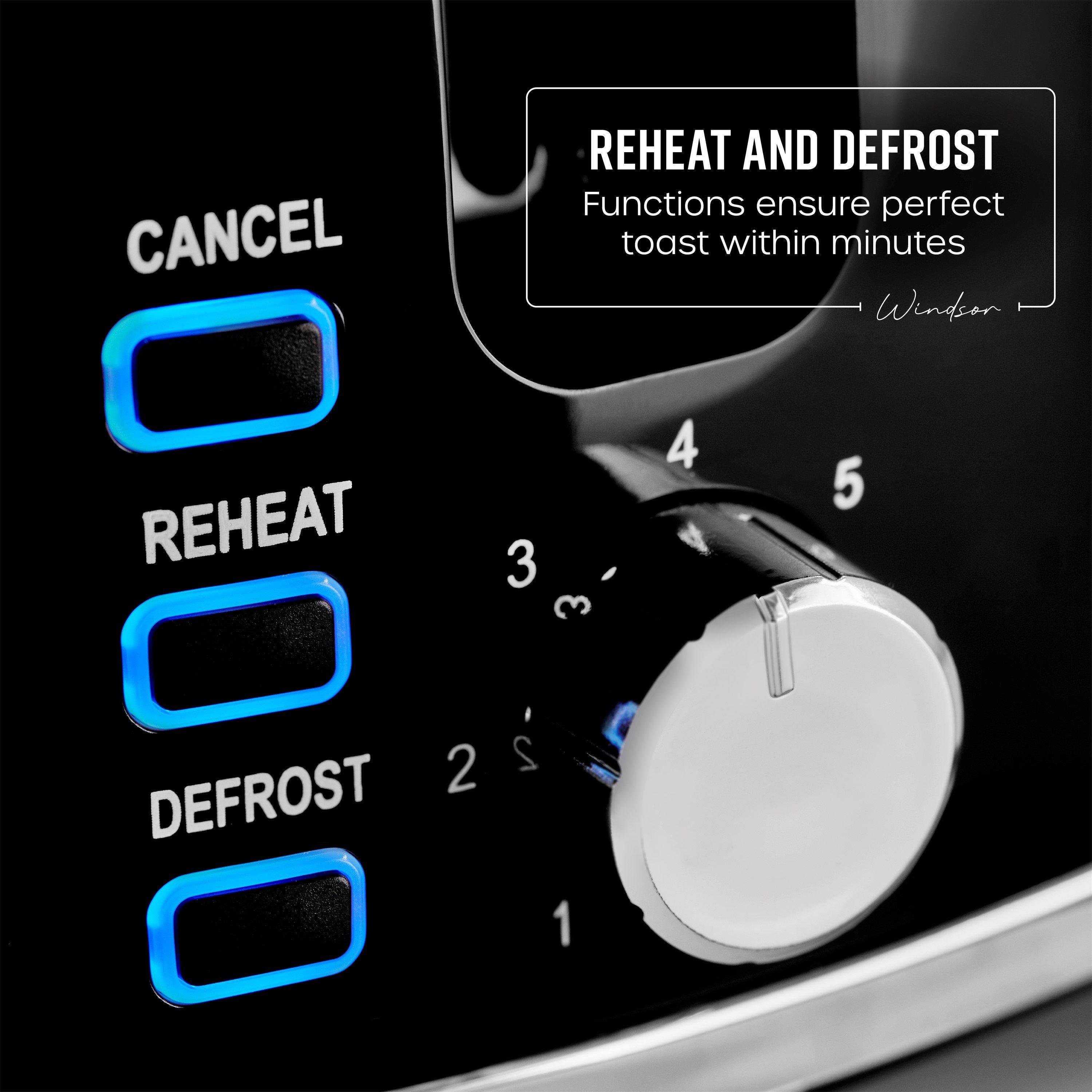 Black - Swan - Windsor 2 Slice Textured Toaster Black - 5