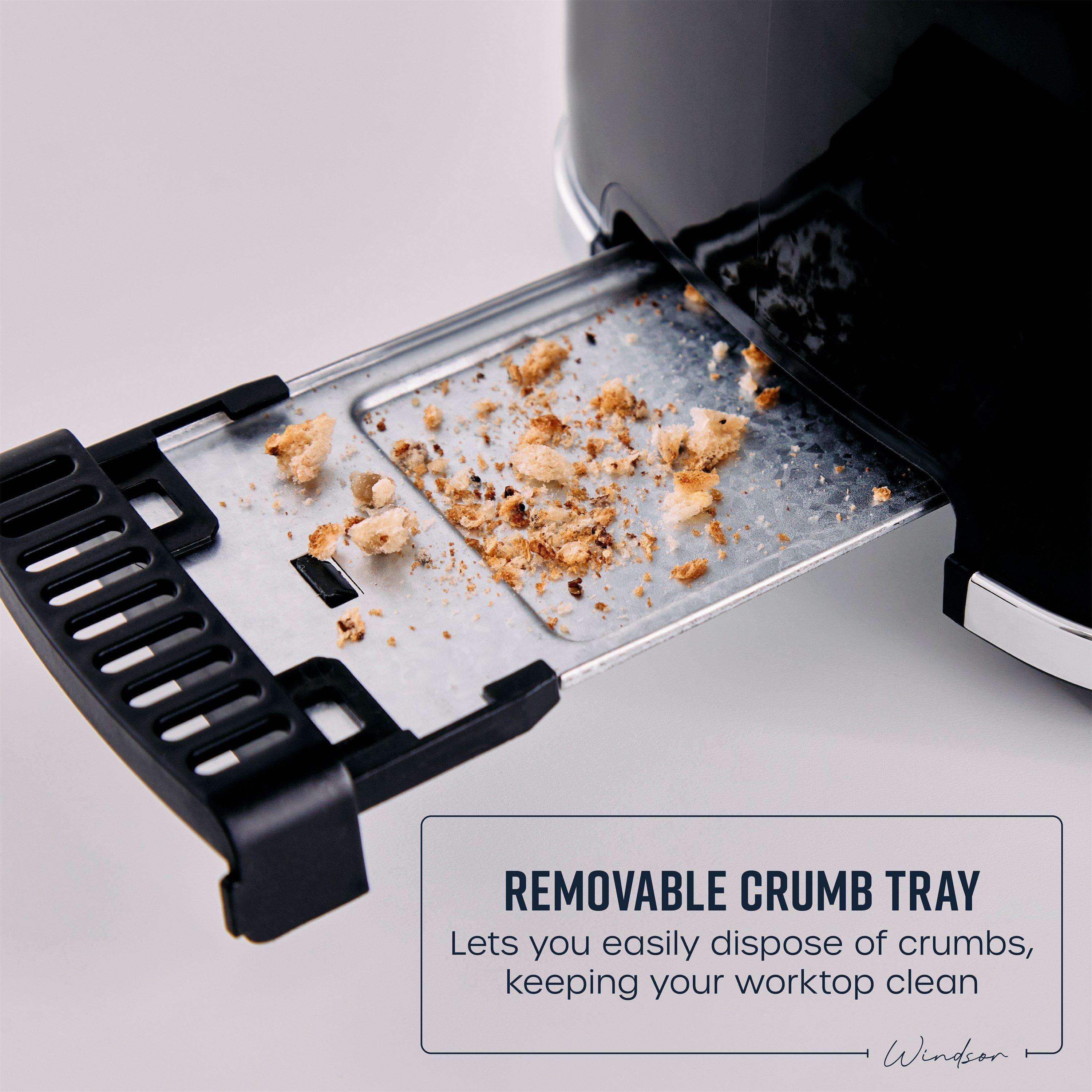 Black - Swan - Windsor 2 Slice Textured Toaster Black - 6