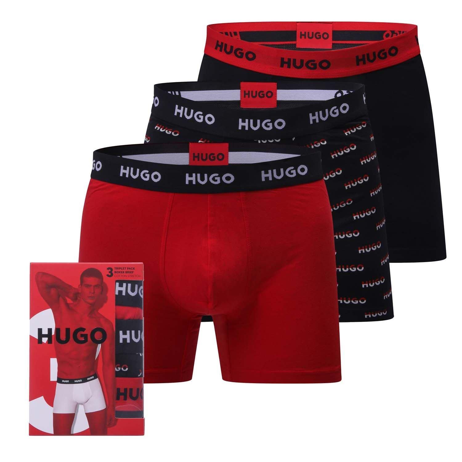 Multi Colour - Hugo - 3 Pack of Boxer Briefs in Stretch Cotton - 1