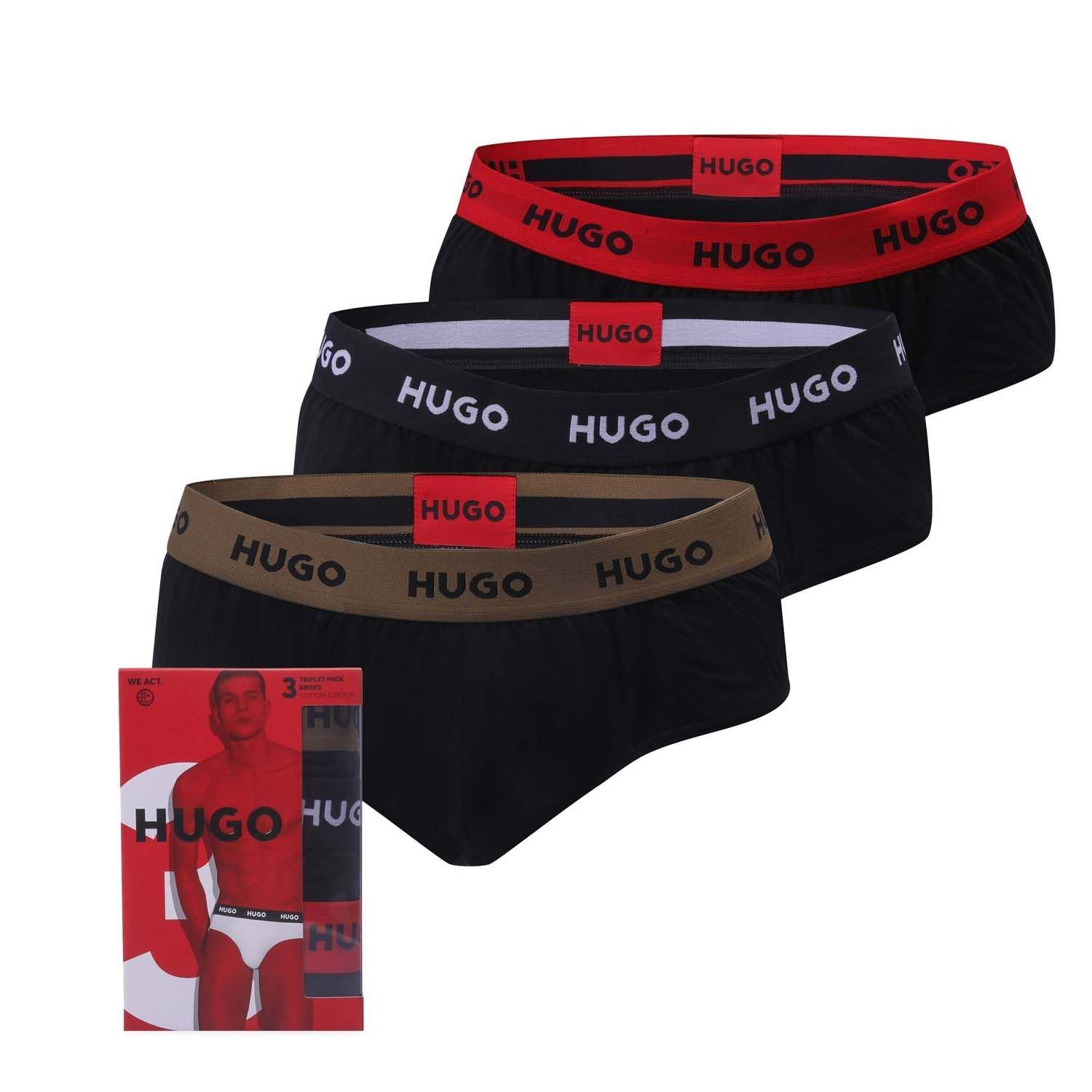 Multi Colour - Hugo - 3 Pack of Hip Briefs - 1