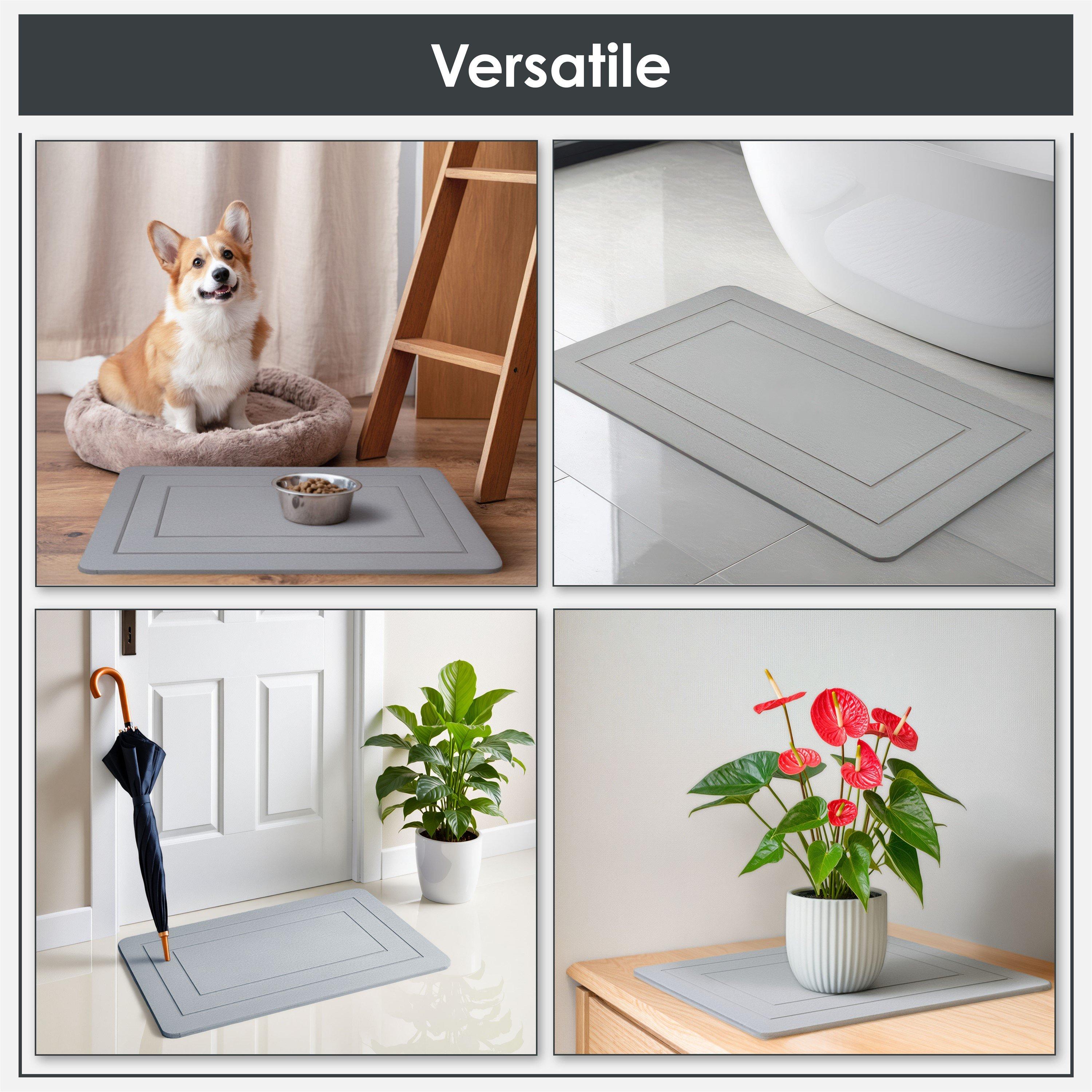 Charcoal Grey - Emma Barclay - Bath Mat Stone Super Absorbent Diatomite - 3