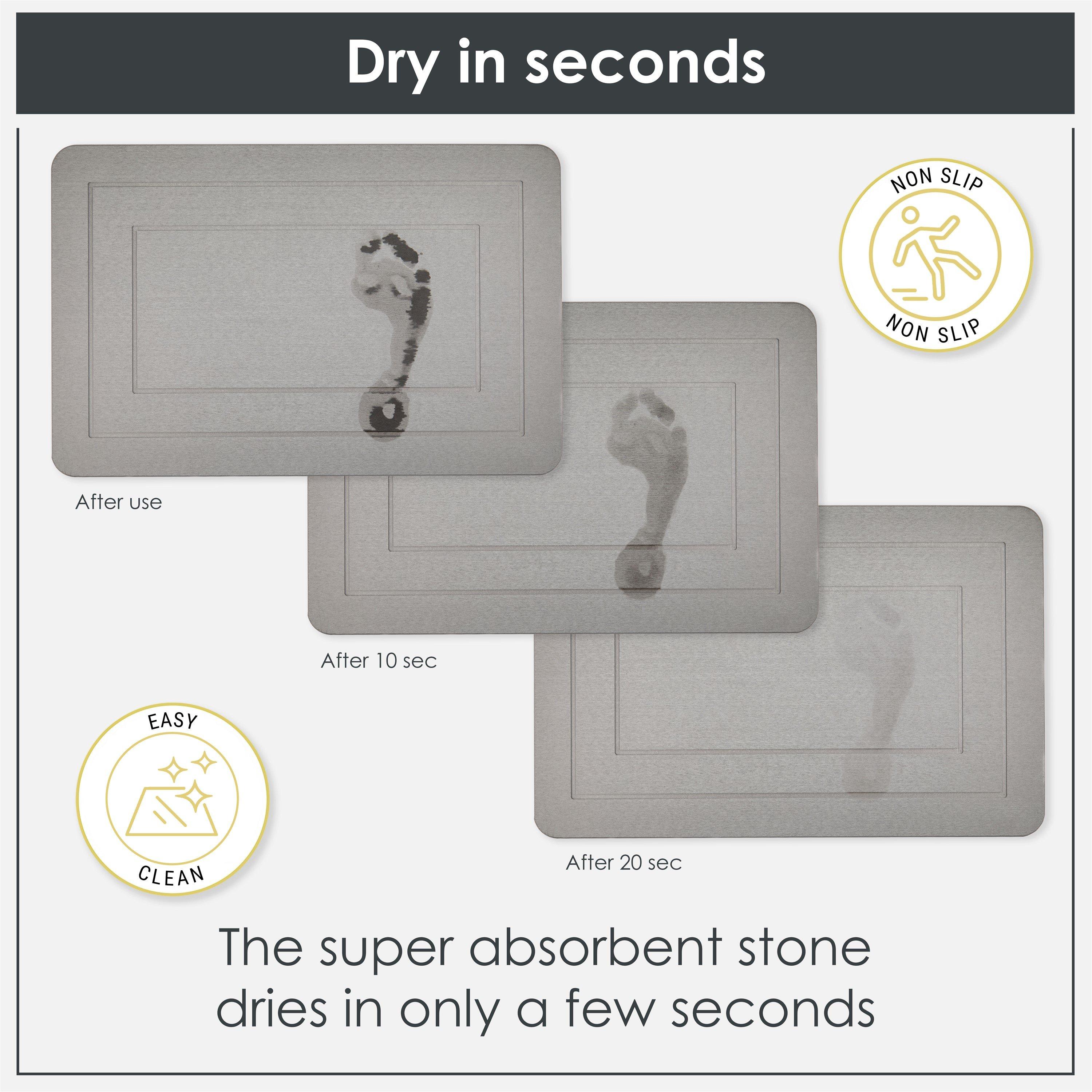 Charcoal Grey - Emma Barclay - Bath Mat Stone Super Absorbent Diatomite - 4