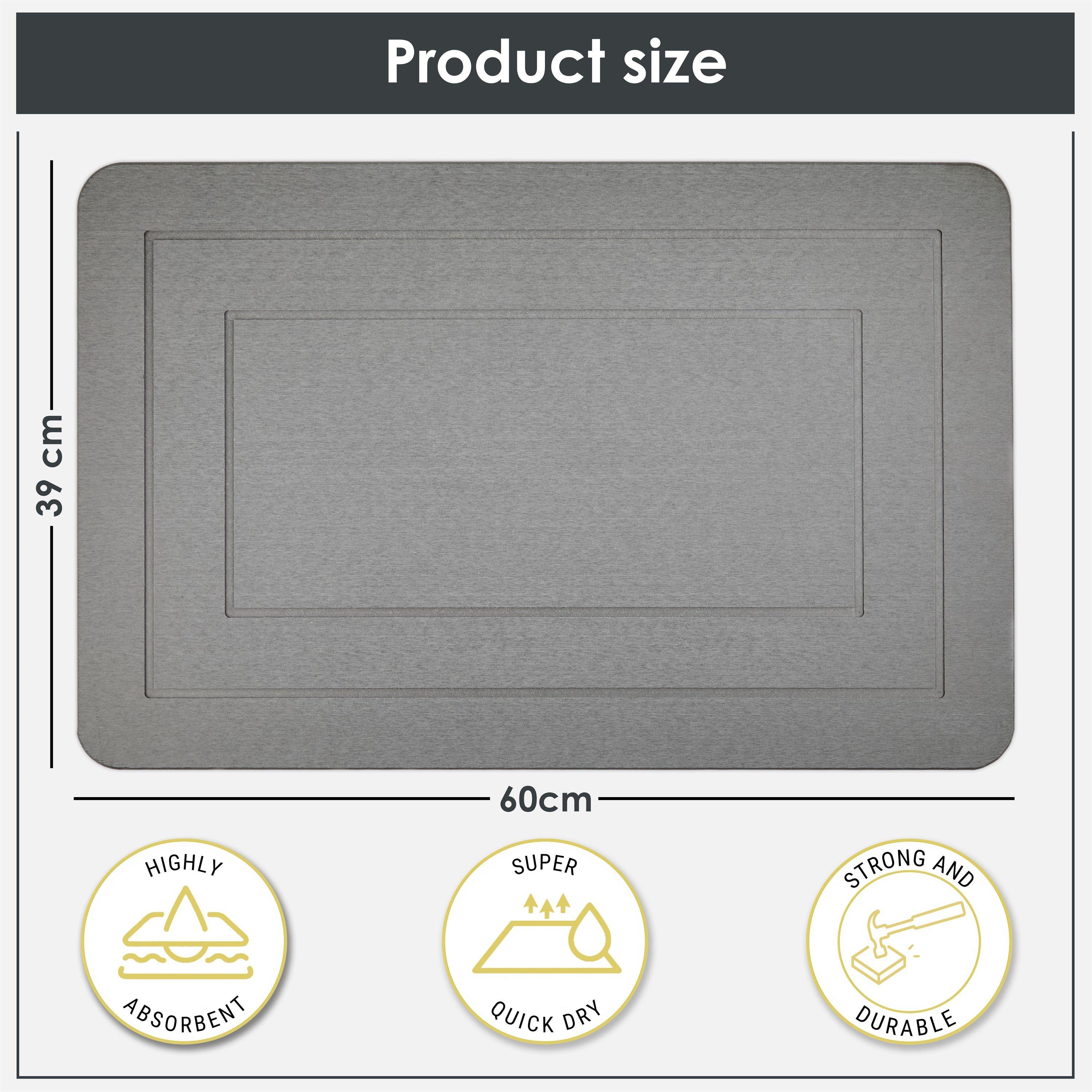 Charcoal Grey - Emma Barclay - Bath Mat Stone Super Absorbent Diatomite - 6