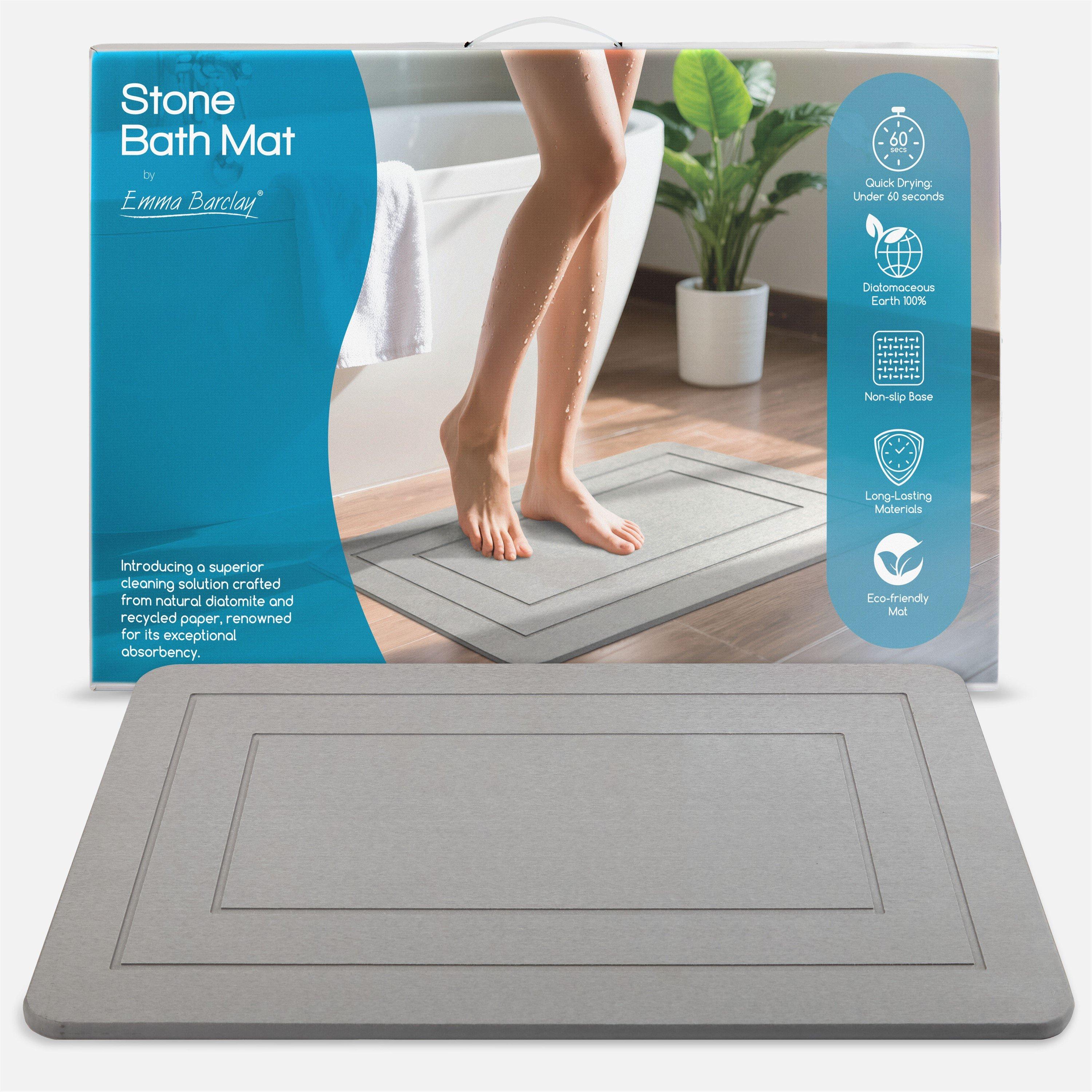 Emma Barclay  Silver Bath Mat Stone Super Absorbent Diatomite - 40x60cm