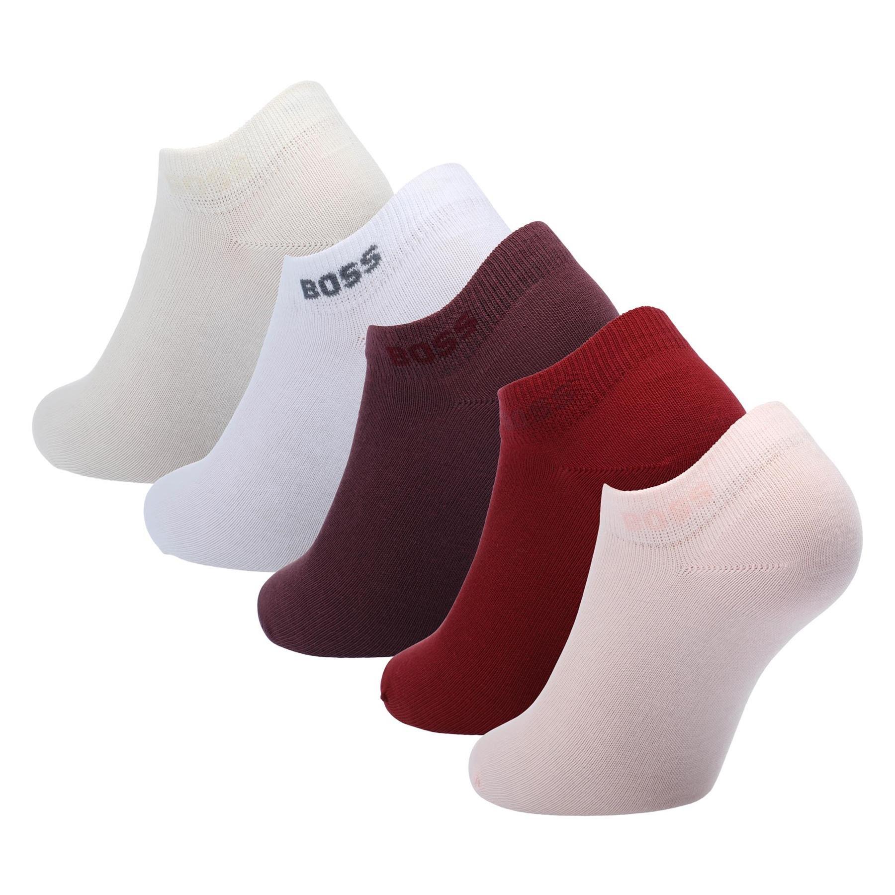 Multi Colour - Boss - 5 Pack of Ankle Socks with Logo Details - 2