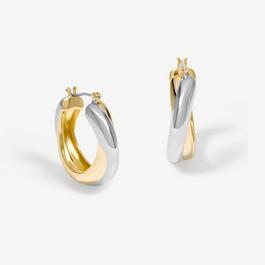 Jon Richard Gold Plated Two Tone Hoop Earrings