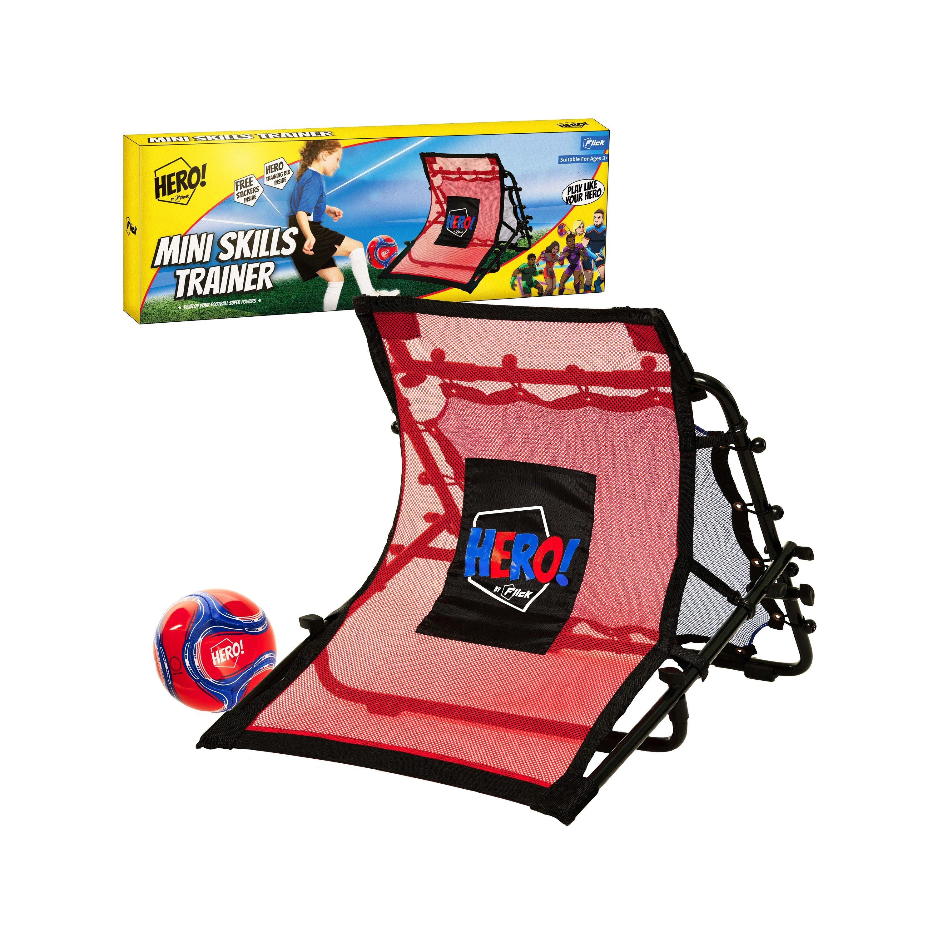 Football Flick  Hero Mini Skills Trainer - Black Blue Red - Small