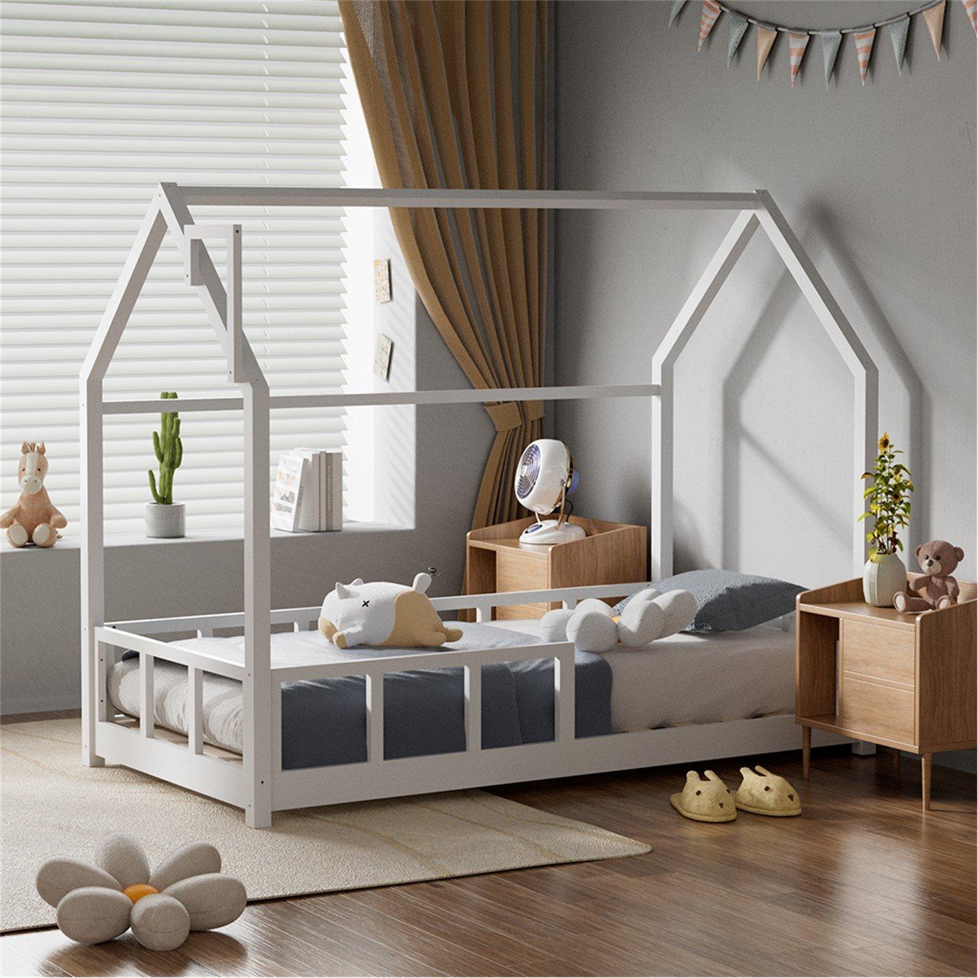 Kidkid  Bed With House Frame Pine Wood For Kid - White