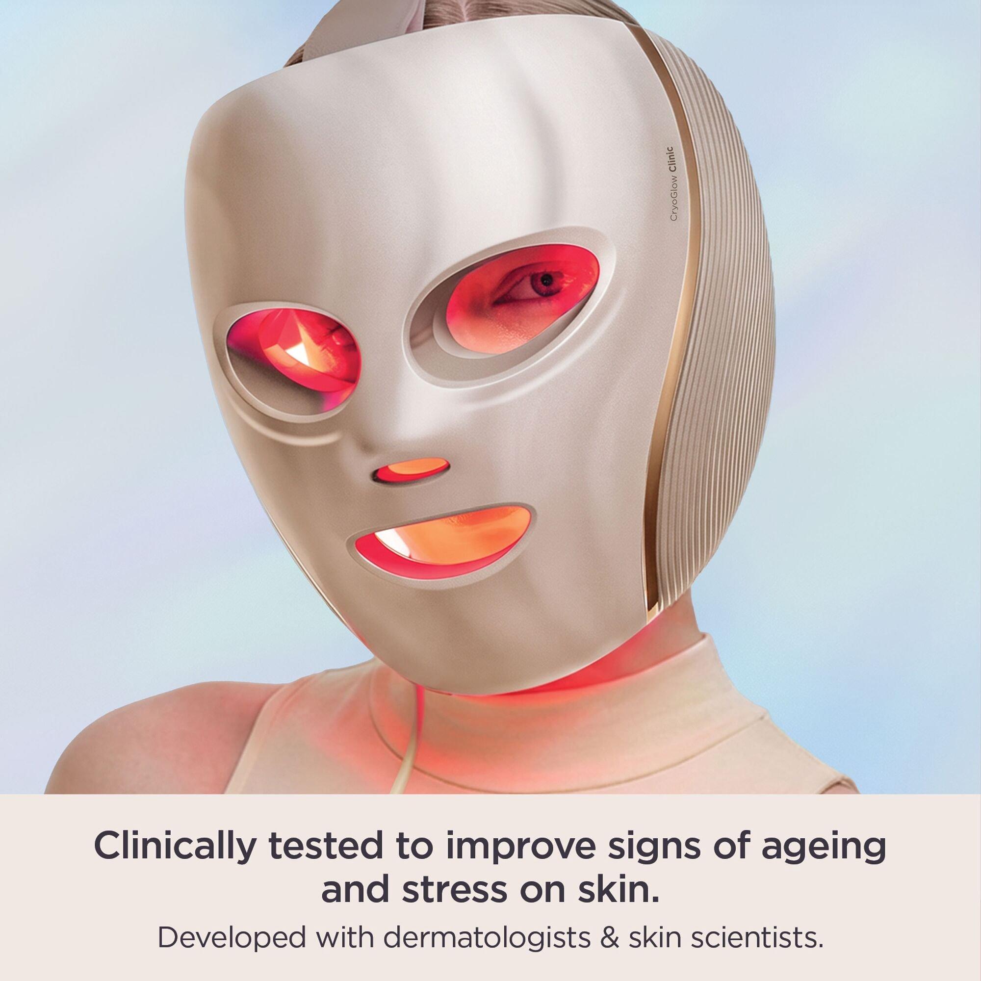 White Gold - Shark - CryoGlow Clinic LED Face Mask - White Gold - 4