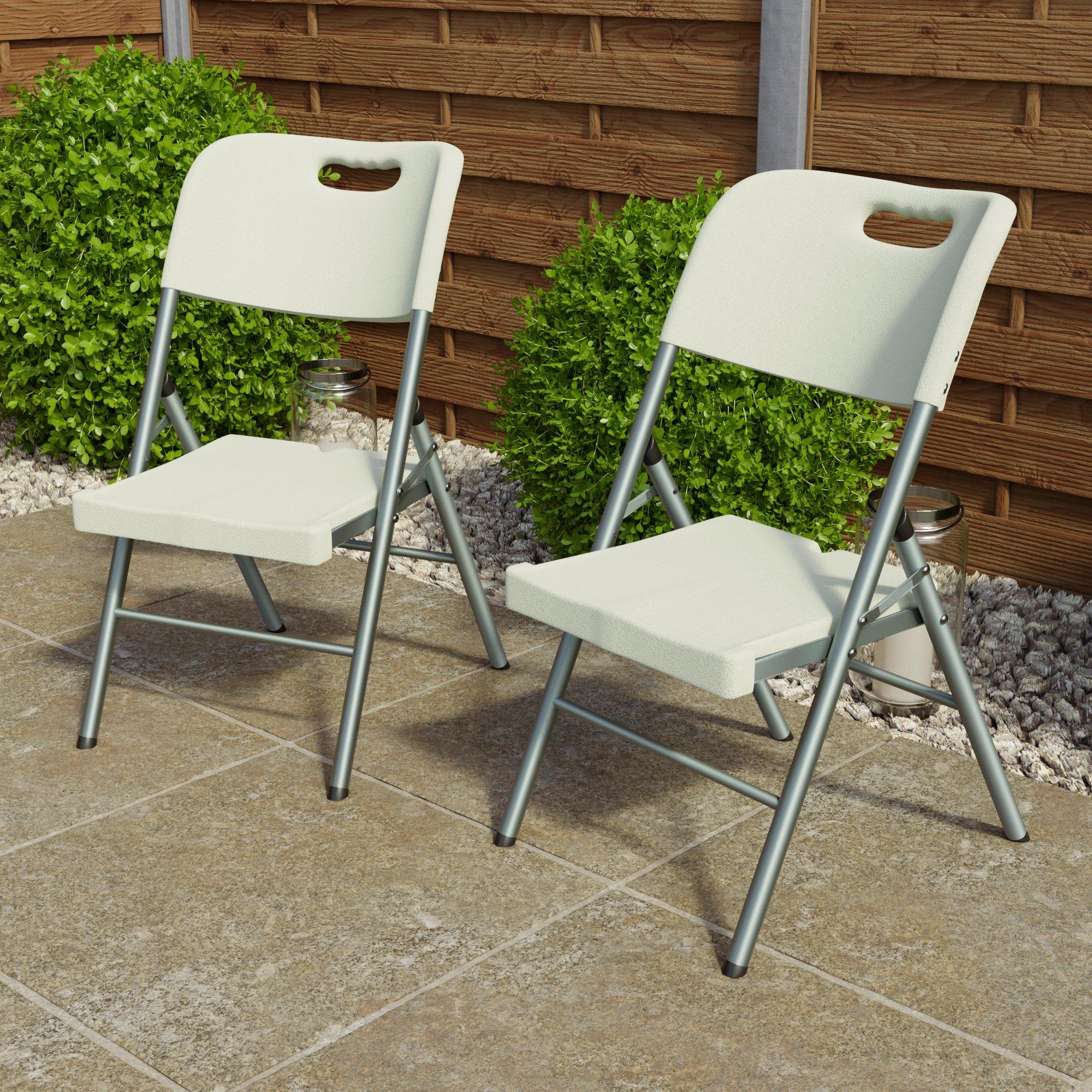 White - Lassic - Home Vida Set of 2 Outdoor Indoor Folding Chairs - 1