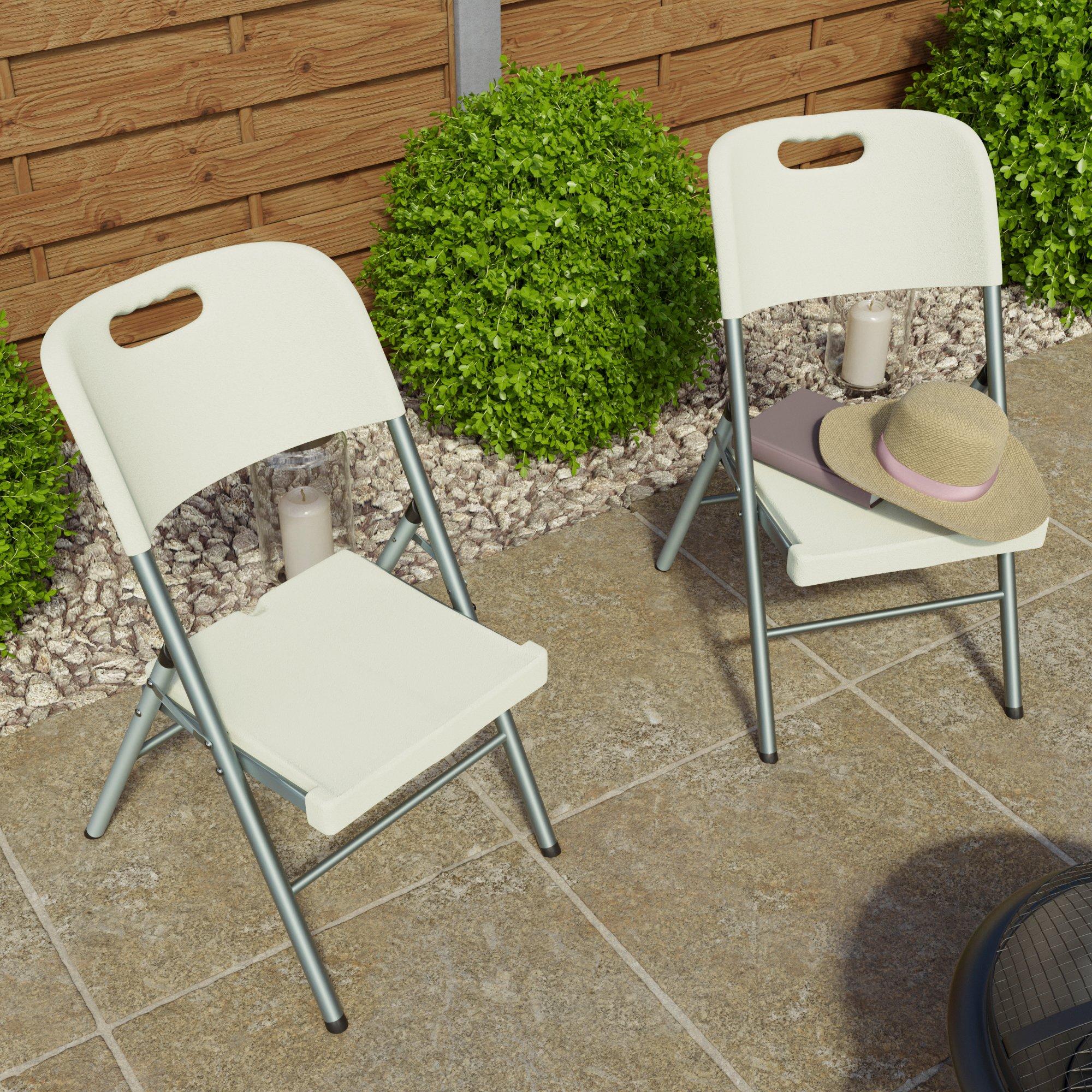 White - Lassic - Home Vida Set of 2 Outdoor Indoor Folding Chairs - 5
