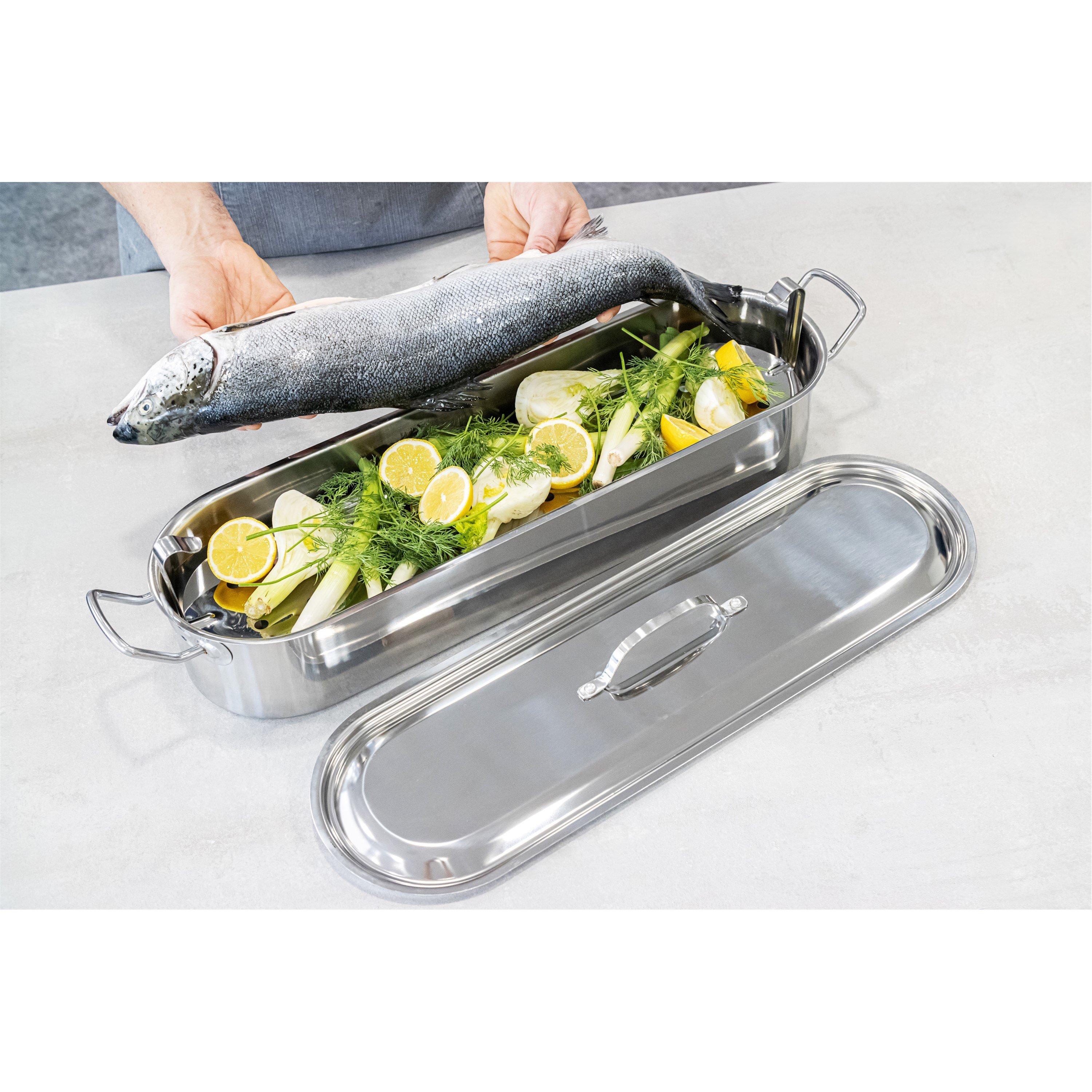 Silver - KitchenCraft - KitchenCraft Stainless Steel Fish Poacher - 4