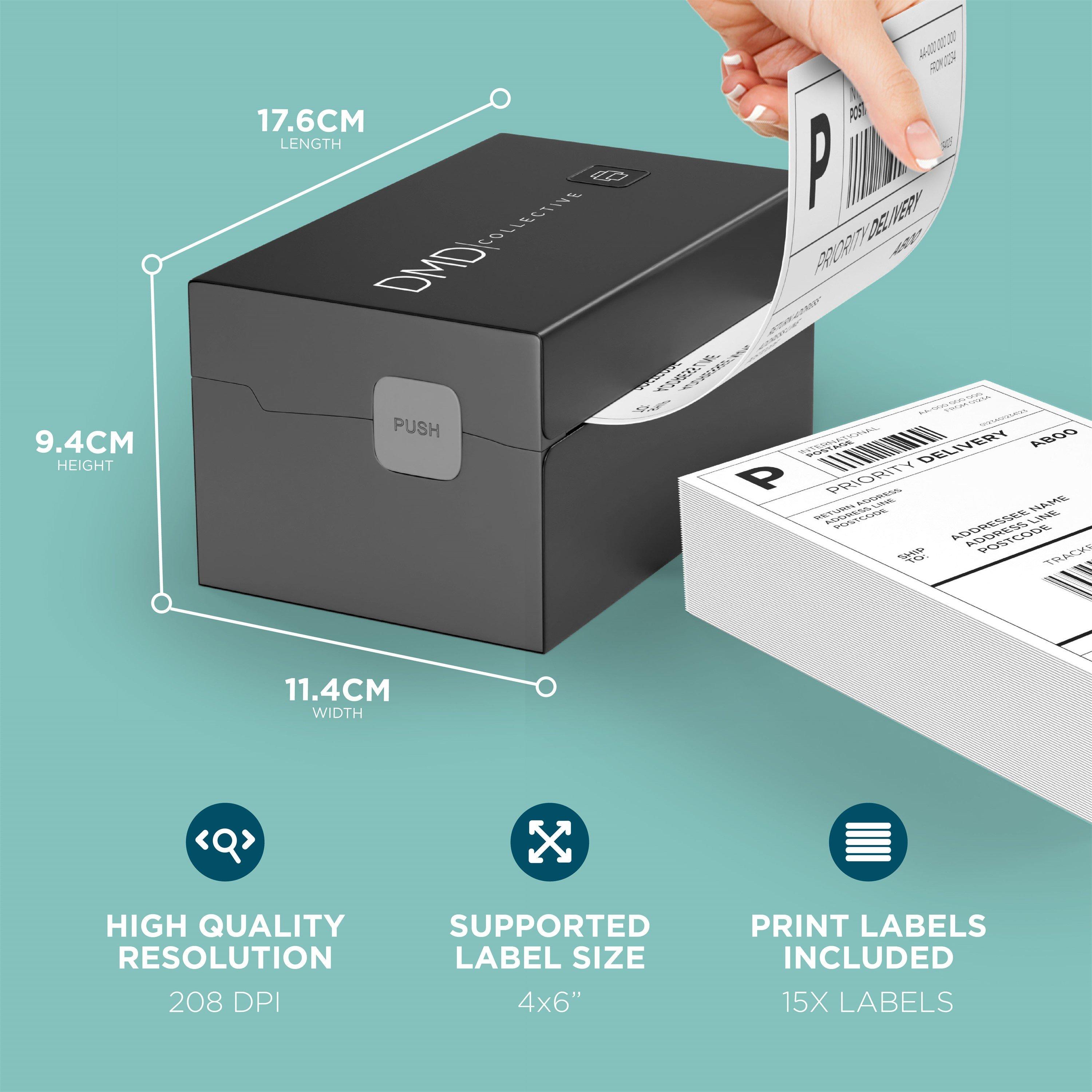 Black - DMD Collective - 4¿6 Bluetooth Thermal Label Printer - 2