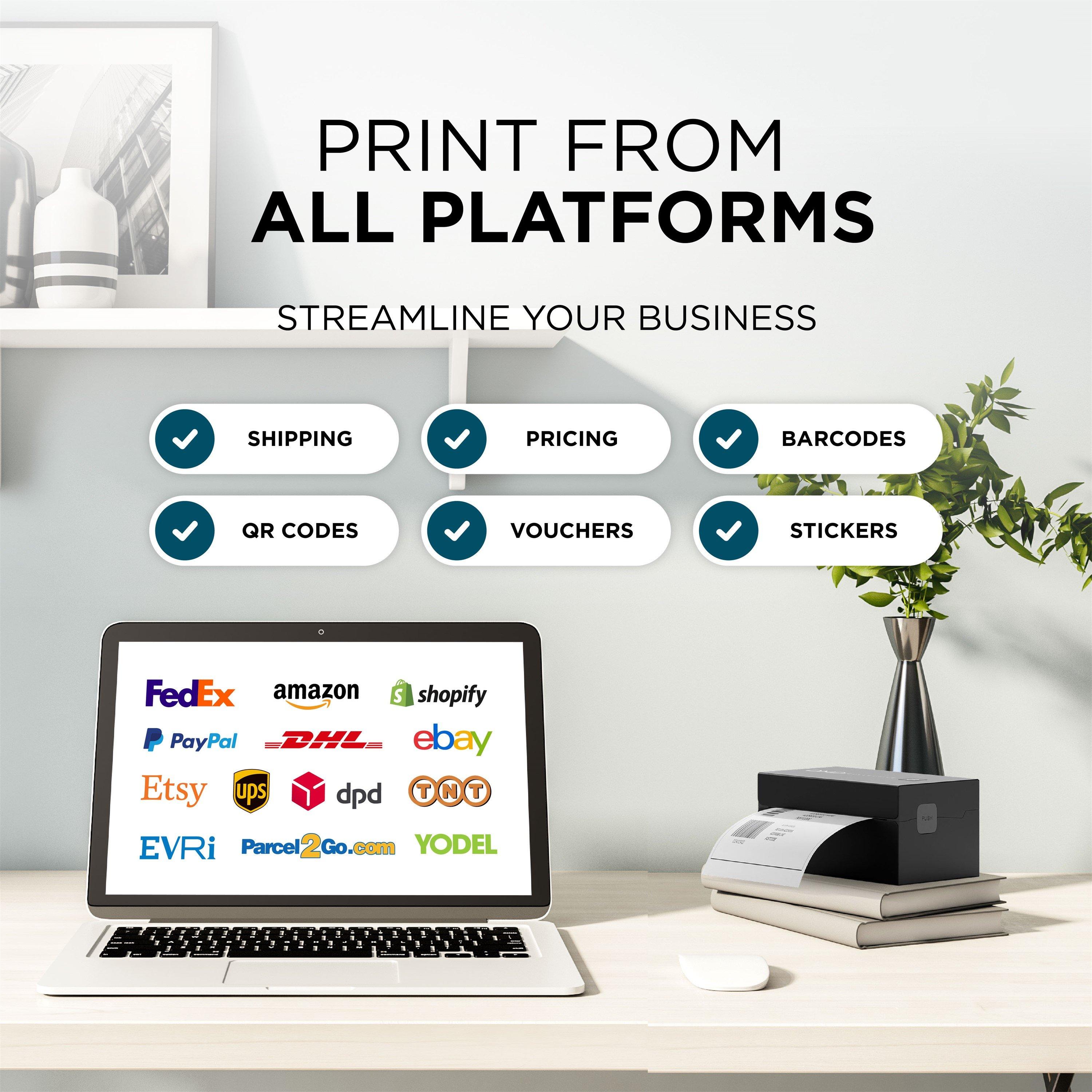 Black - DMD Collective - 4¿6 Bluetooth Thermal Label Printer - 4