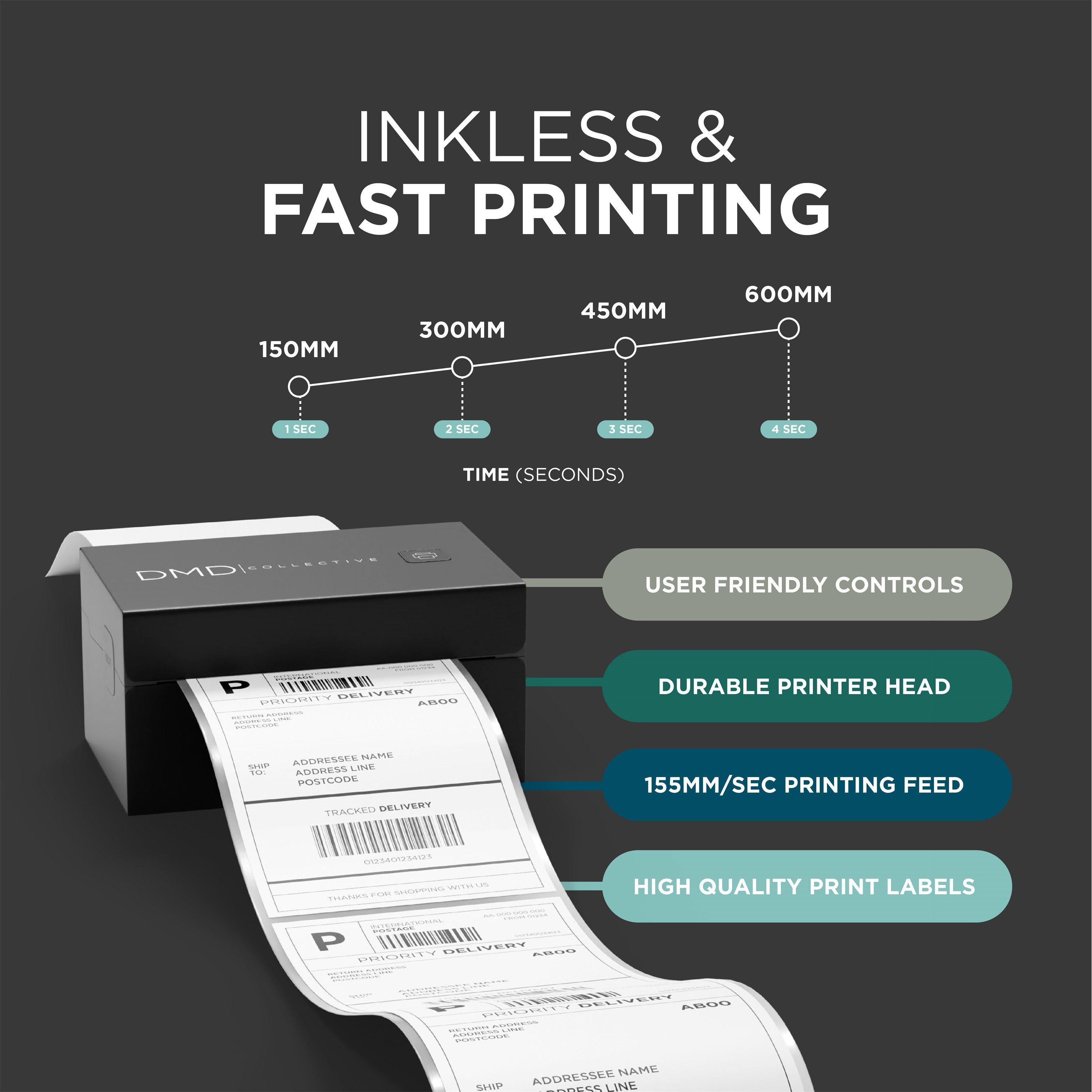 Black - DMD Collective - 4¿6 Bluetooth Thermal Label Printer - 6