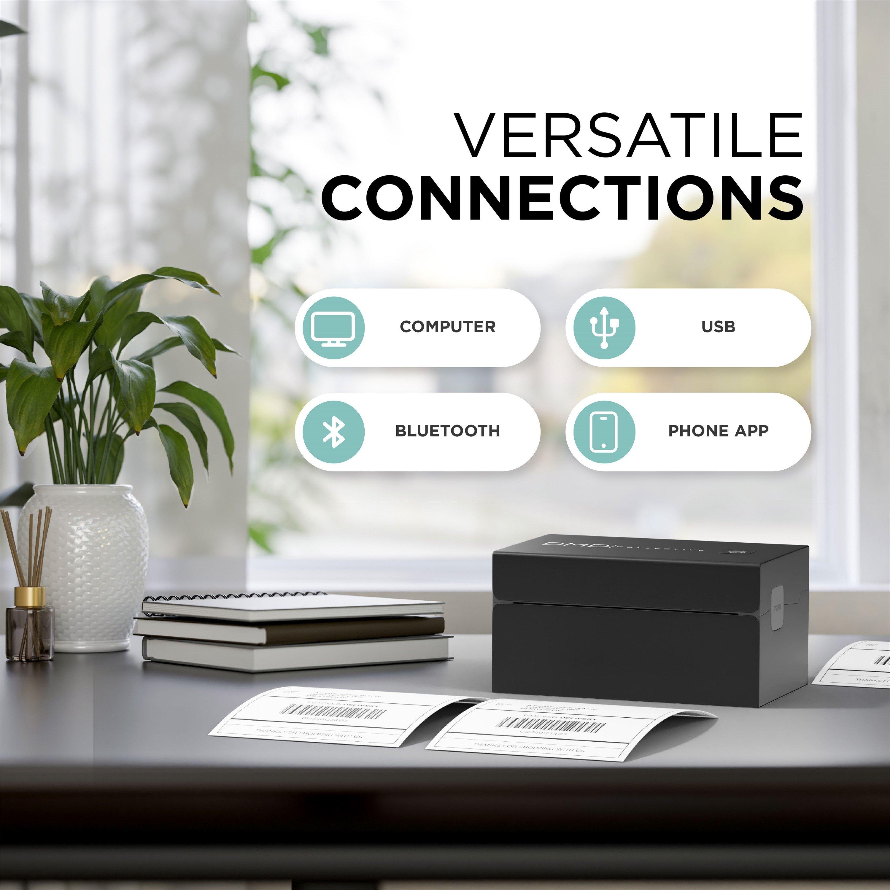 Black - DMD Collective - 4¿6 Bluetooth Thermal Label Printer - 7