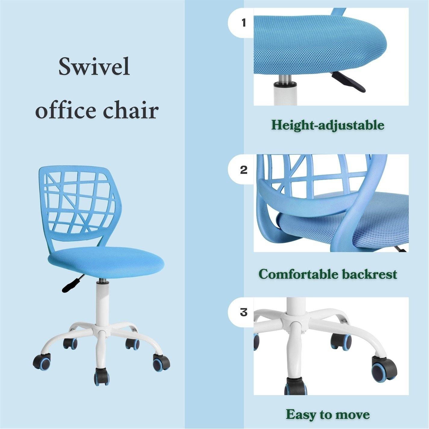 Blue - Urban Meuble - Ergonomic Swivel Children Chair - 6