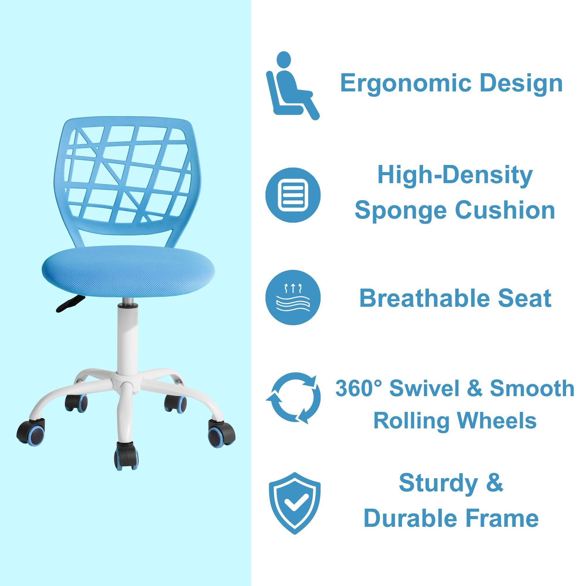 Blue - Urban Meuble - Ergonomic Swivel Children Chair - 7