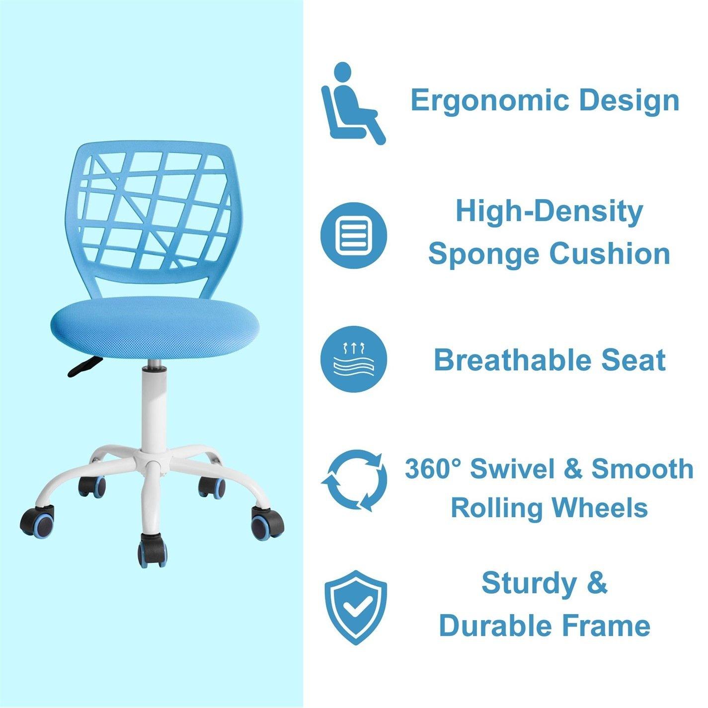 Blue - Urban Meuble - Ergonomic Swivel Children Chair - 8