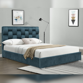 Comfy Living Plush Velvet Weaved Headboard Bed Only