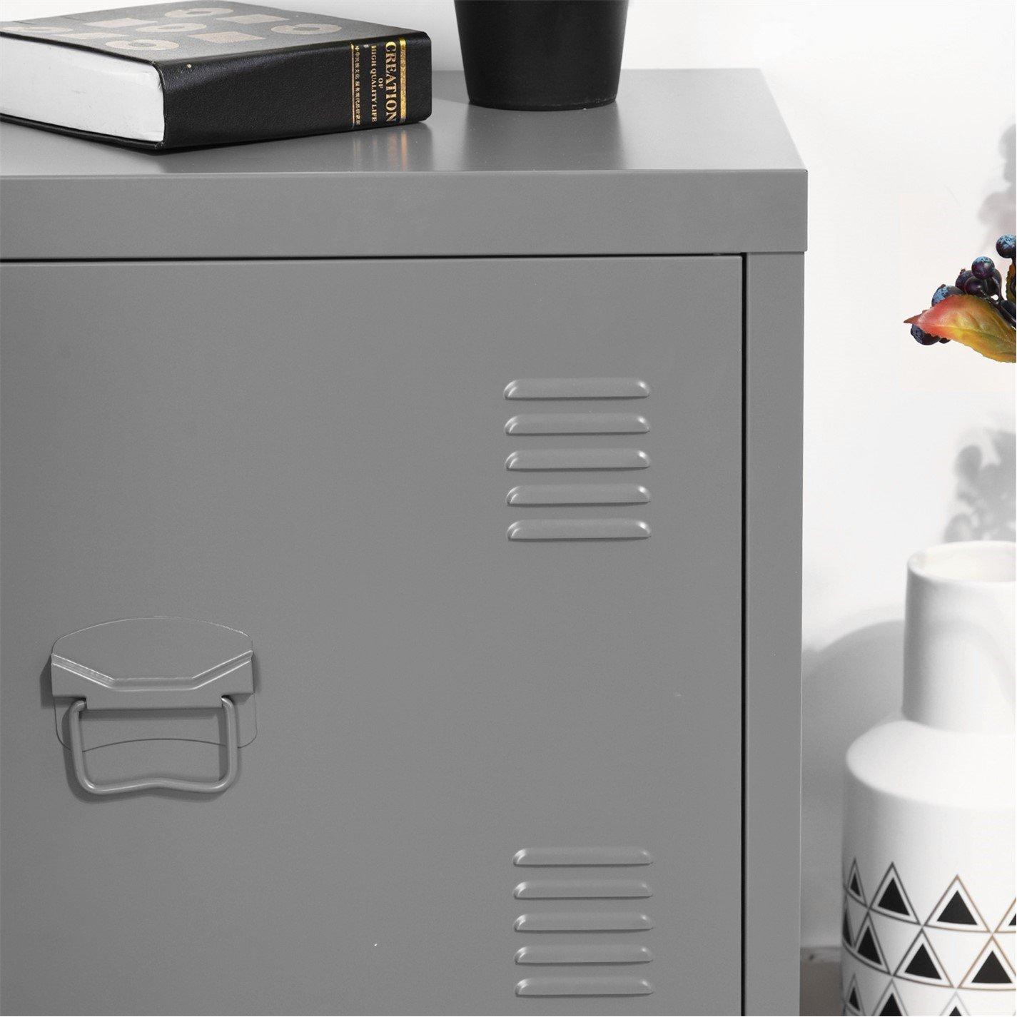 Grey - Urban Meuble - Industrial Metal Storage Cabinet - 6