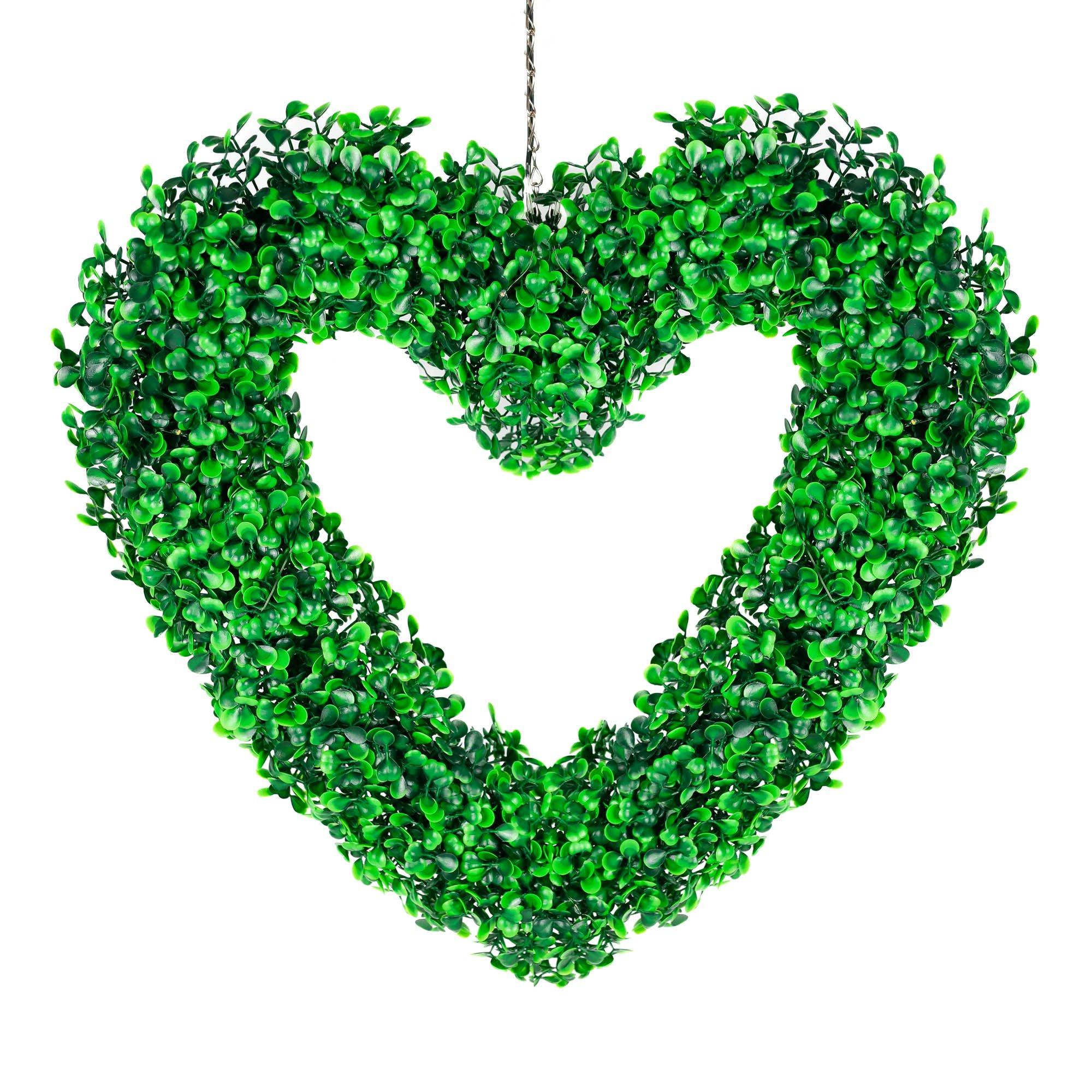 Green - Streetwize - Solar  Hanging Topiary Heart Light - 2