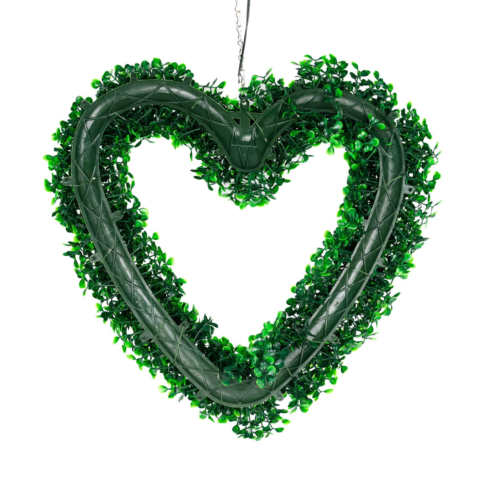 Green - Streetwize - Solar  Hanging Topiary Heart Light - 8