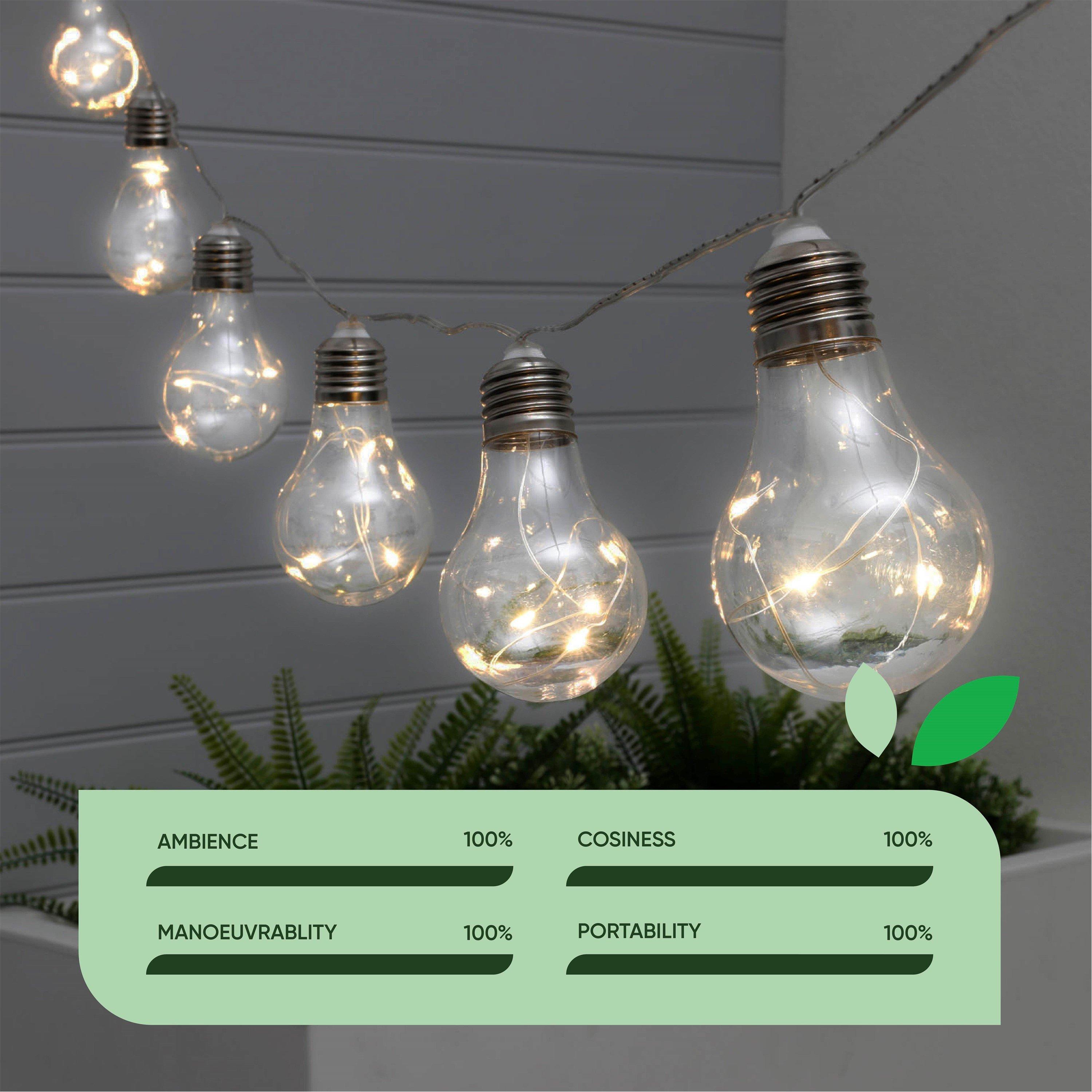 White - Streetwize - 2m Solar Micro LED Bulb String Lights (10 Piece) - 5