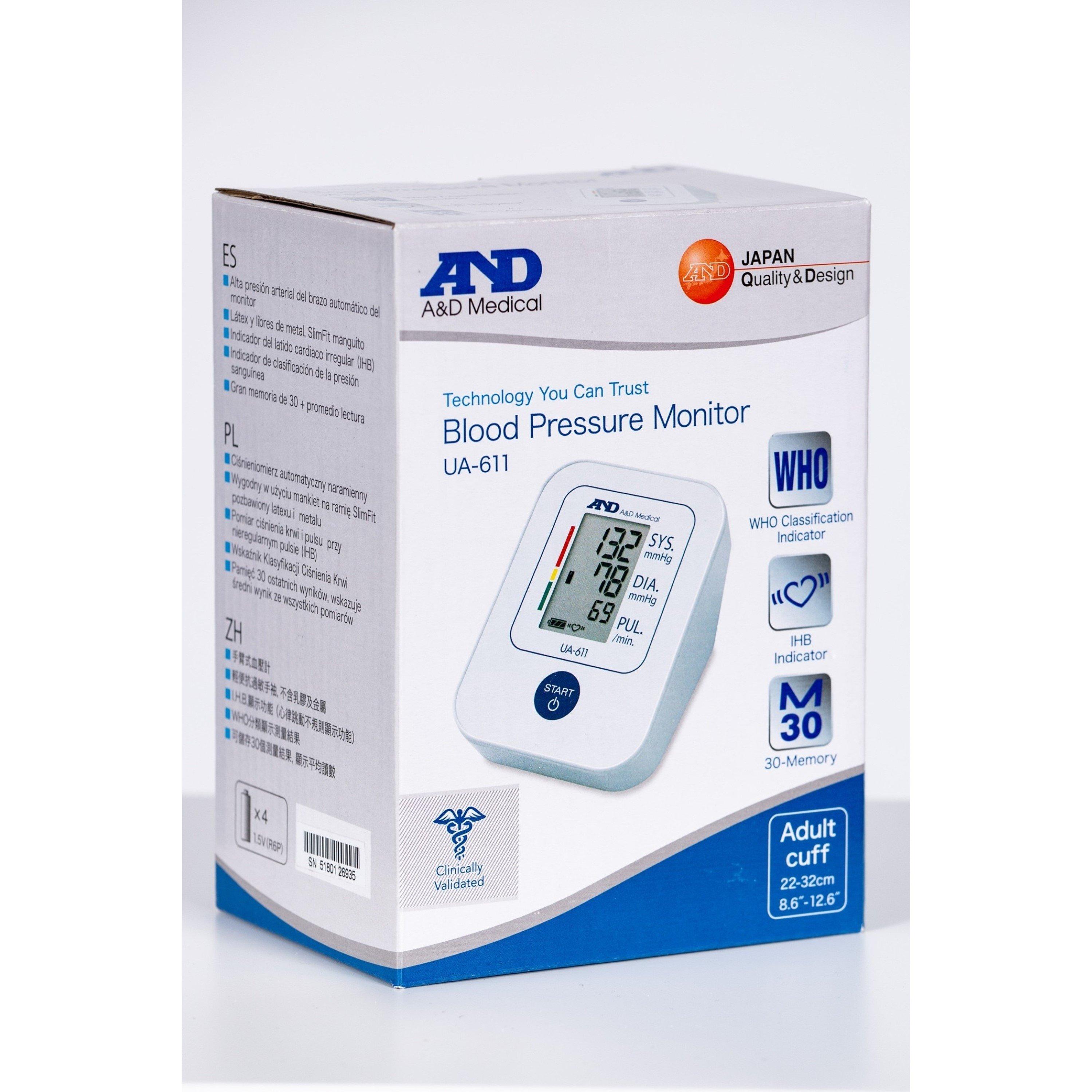 White - A and D - A&D Medical UA611 Upper Arm Blood Pressure Monitor - 2