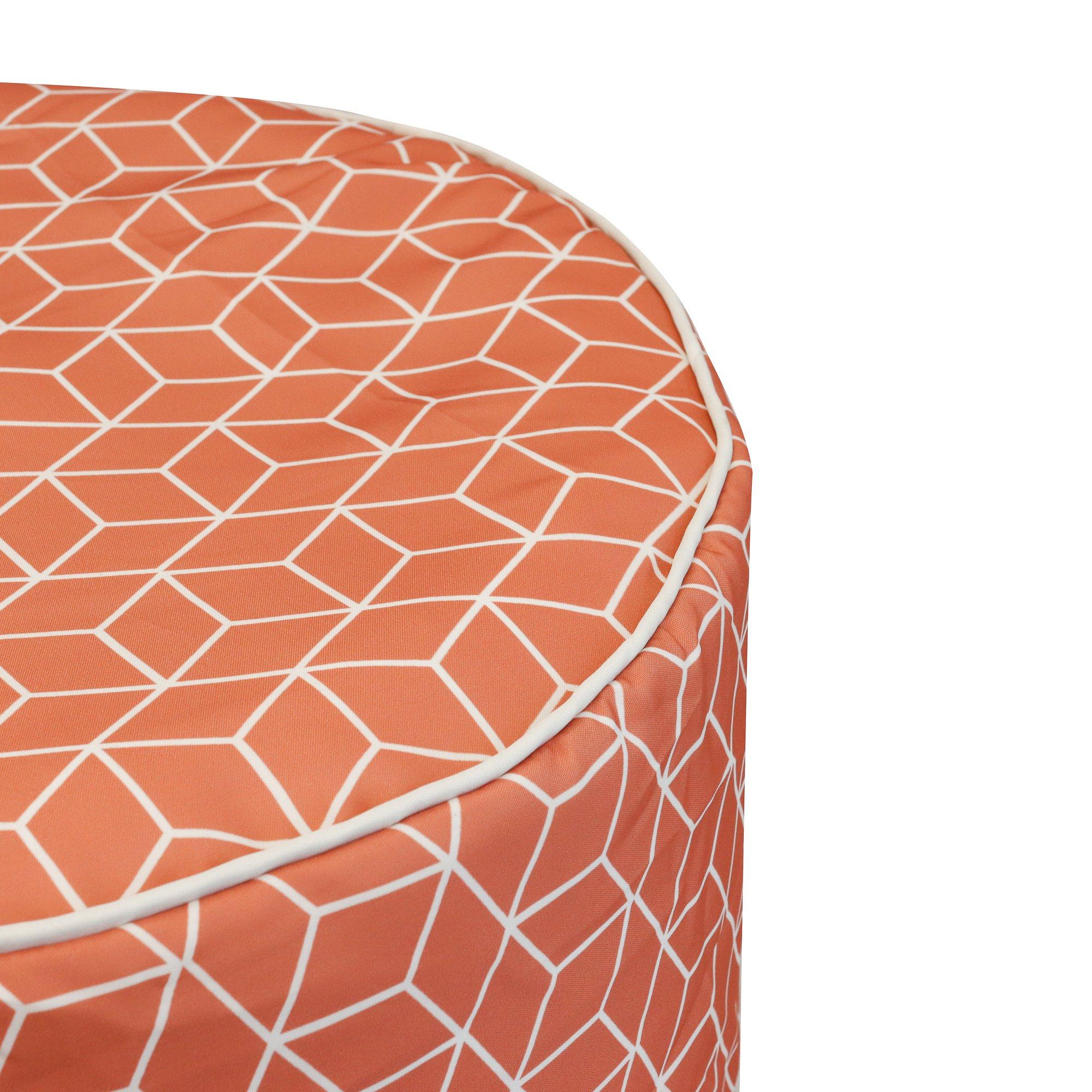 Terracotta - Streetwize - Outdoor Cube Terracotta Pouf Ottoman - 2