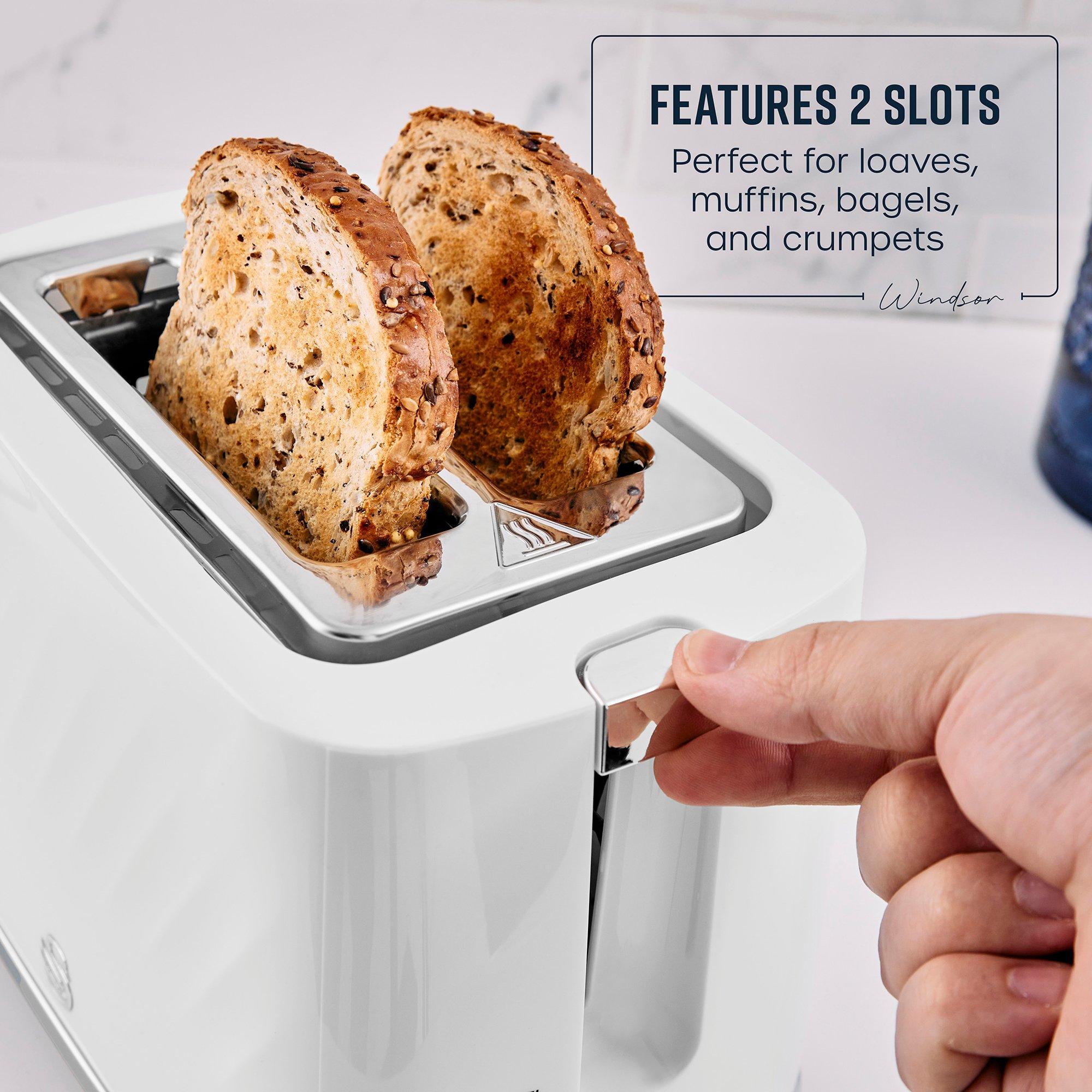 White - Swan - Windsor 2 Slice Textured Toaster White - 3
