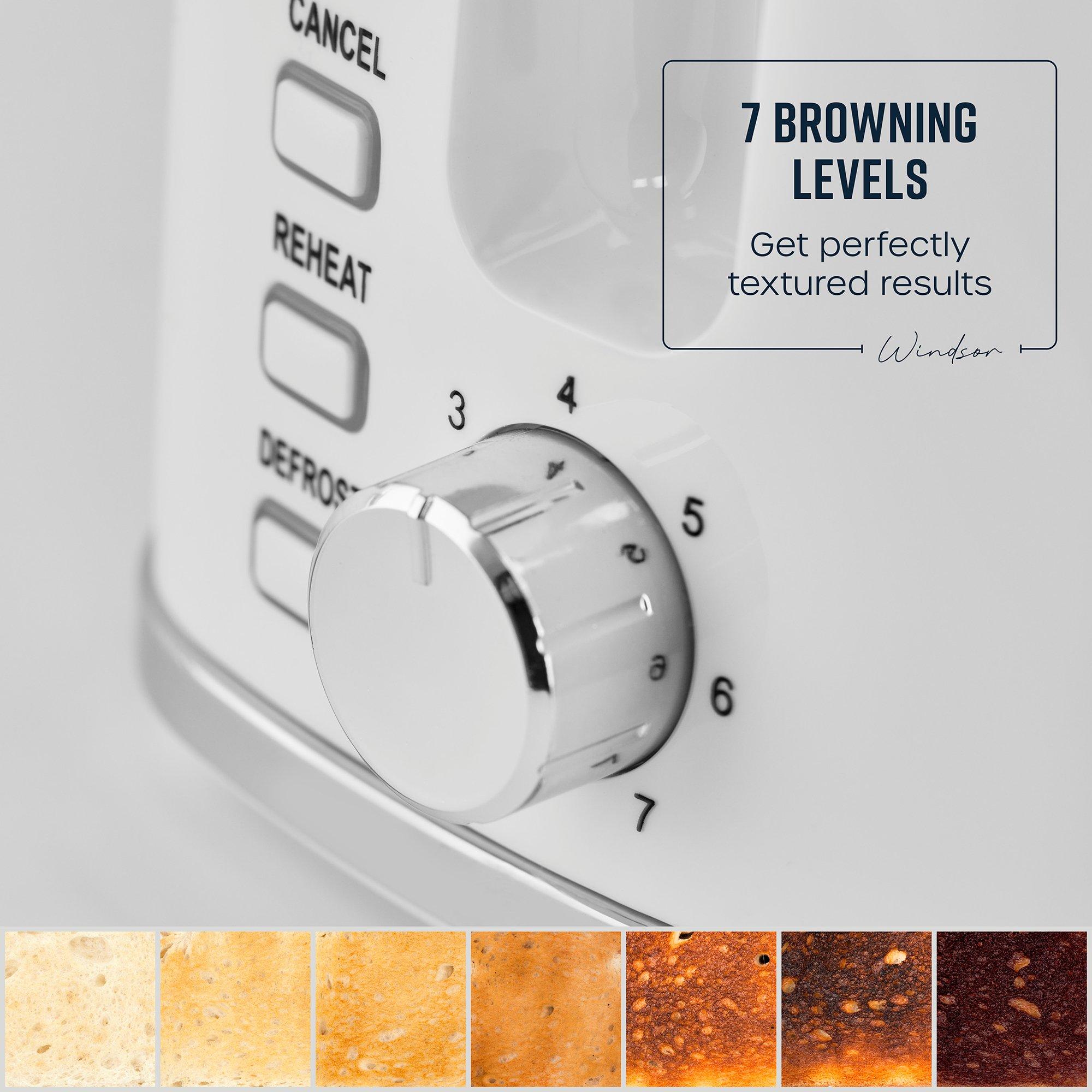 White - Swan - Windsor 2 Slice Textured Toaster White - 4