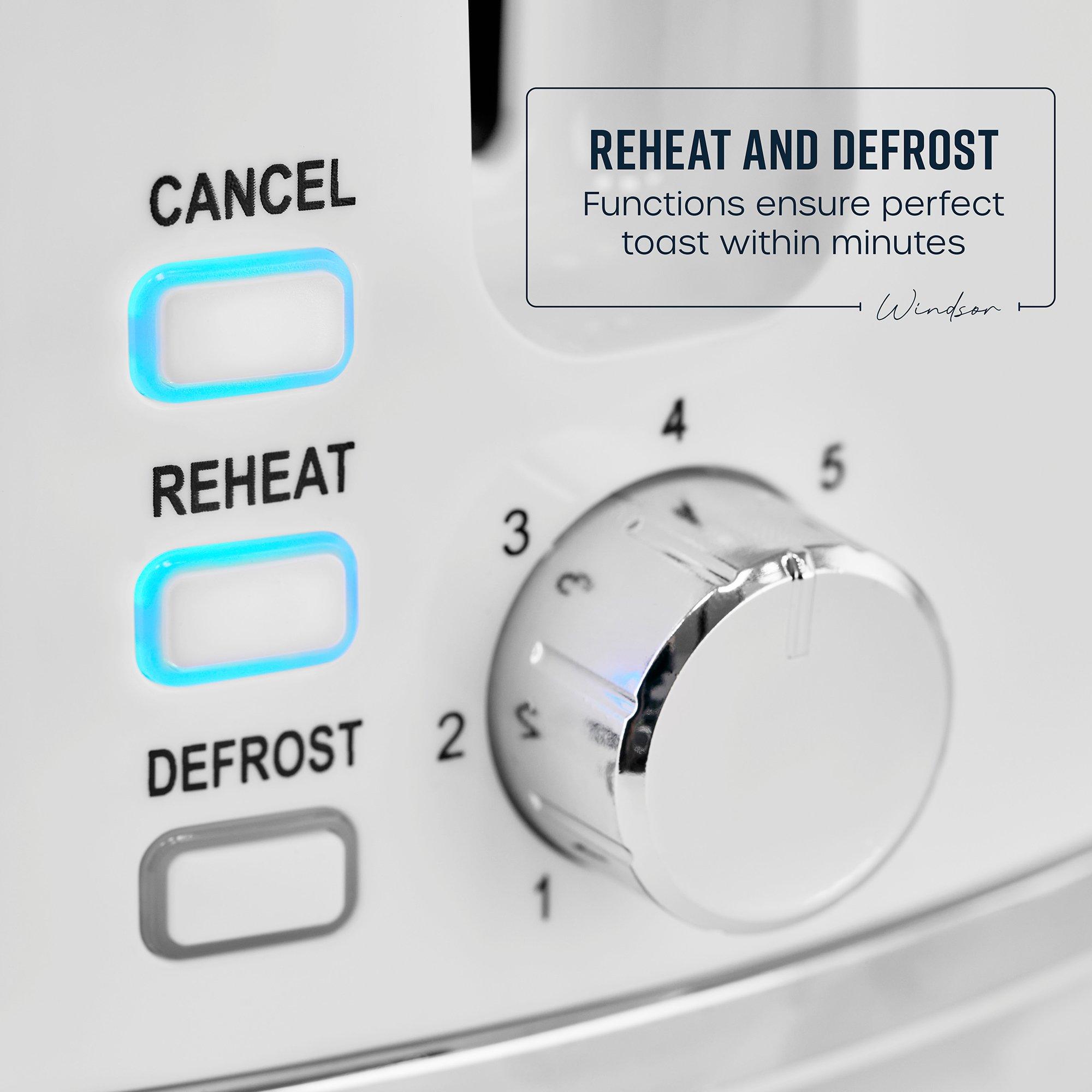 White - Swan - Windsor 2 Slice Textured Toaster White - 5