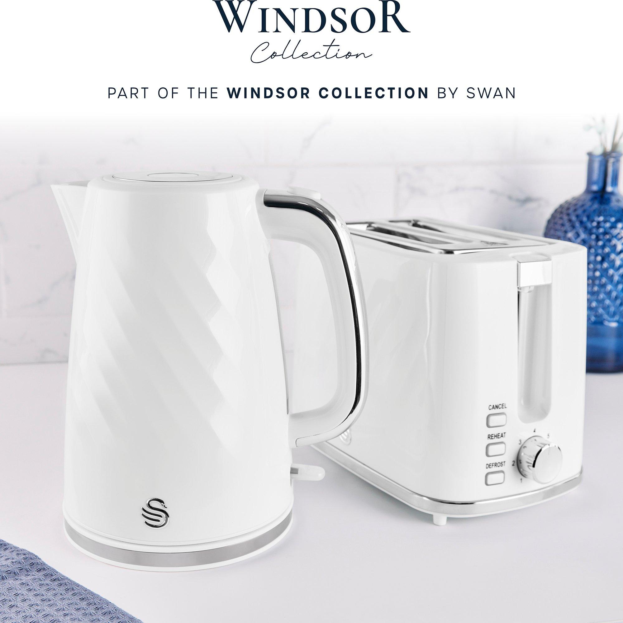 White - Swan - Windsor 2 Slice Textured Toaster White - 8