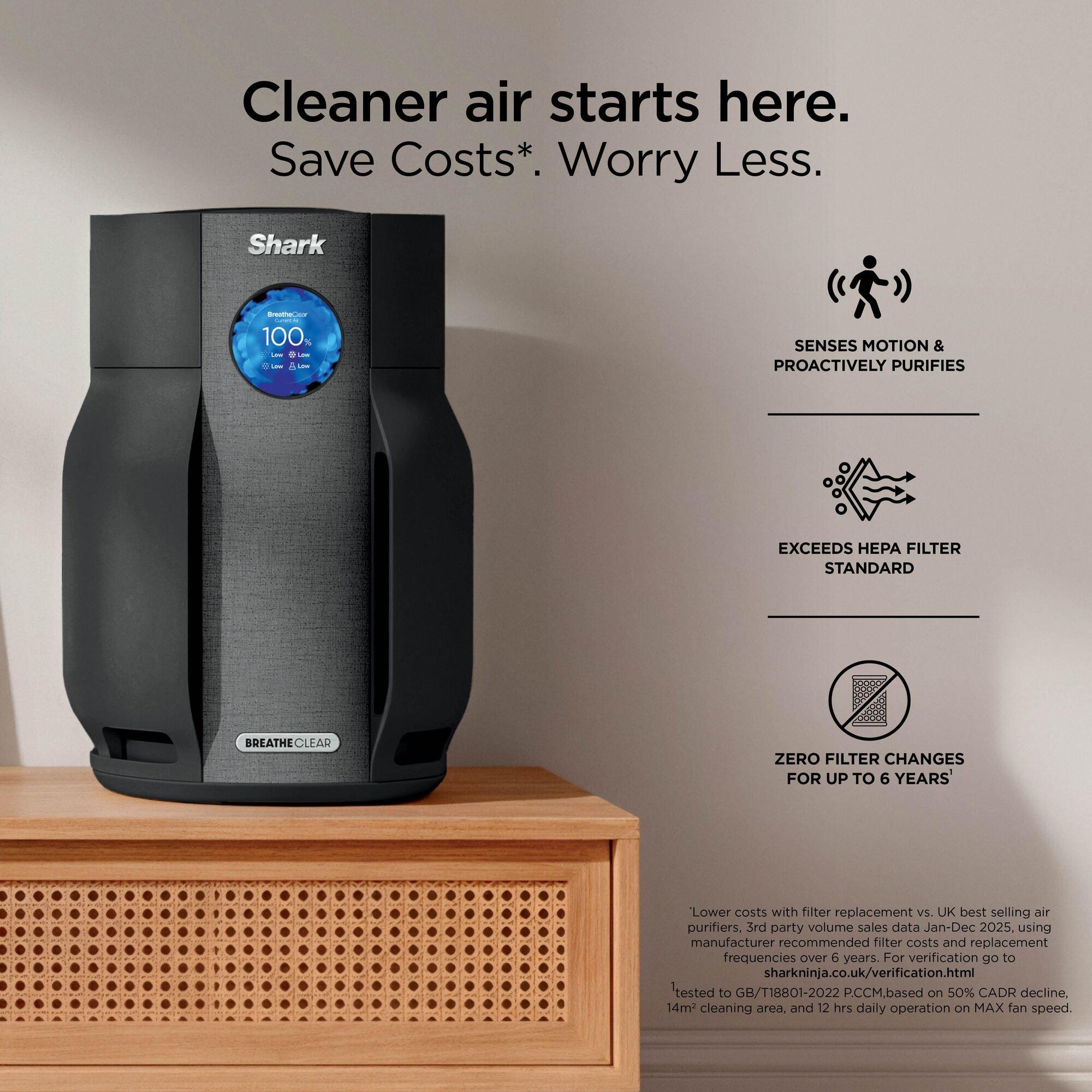 Charcoal - Shark - BreatheClear + NeverChange6 Air Purifier HP162UKBK - 2