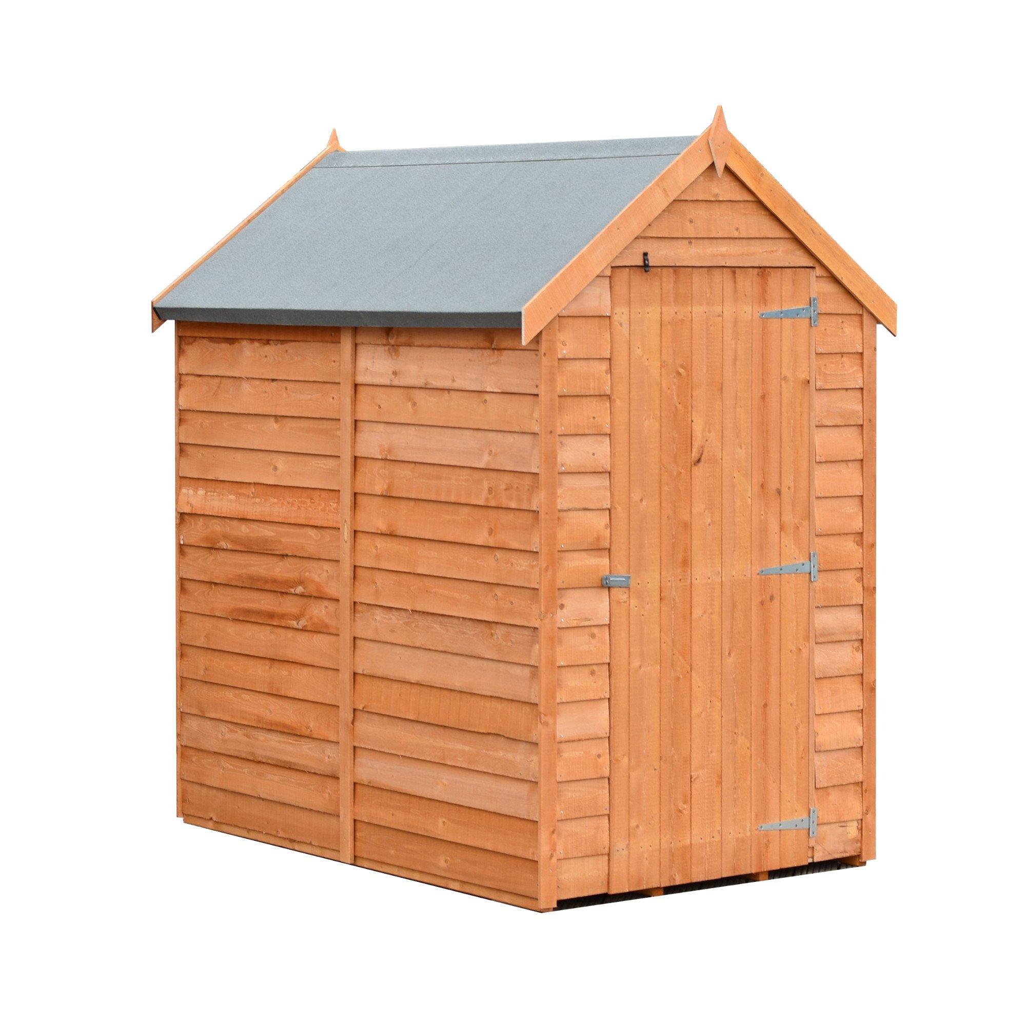 Wood - Shire - Overlap Apex 6x4 Single Door Value No Windows - 5