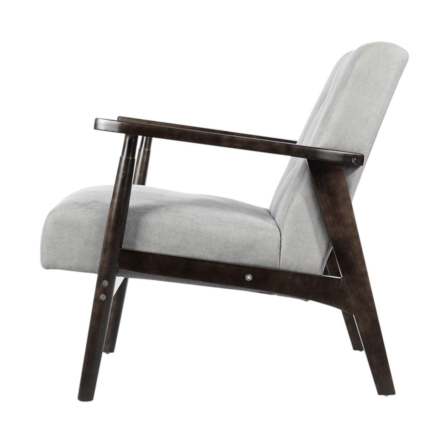 Grey - Kabinet UK - Lien Upholstered Wooden Frame Armchair Grey - 4