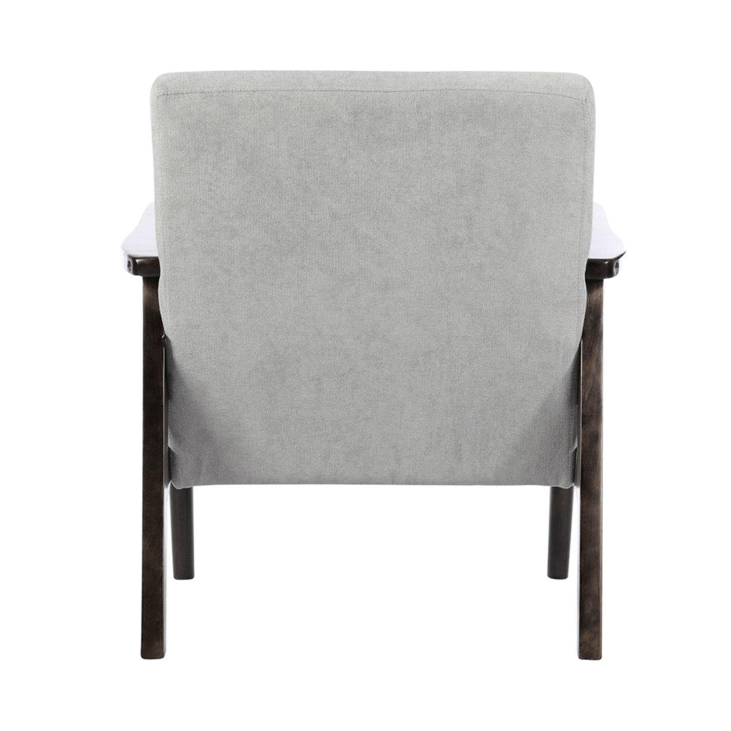 Grey - Kabinet UK - Lien Upholstered Wooden Frame Armchair Grey - 5
