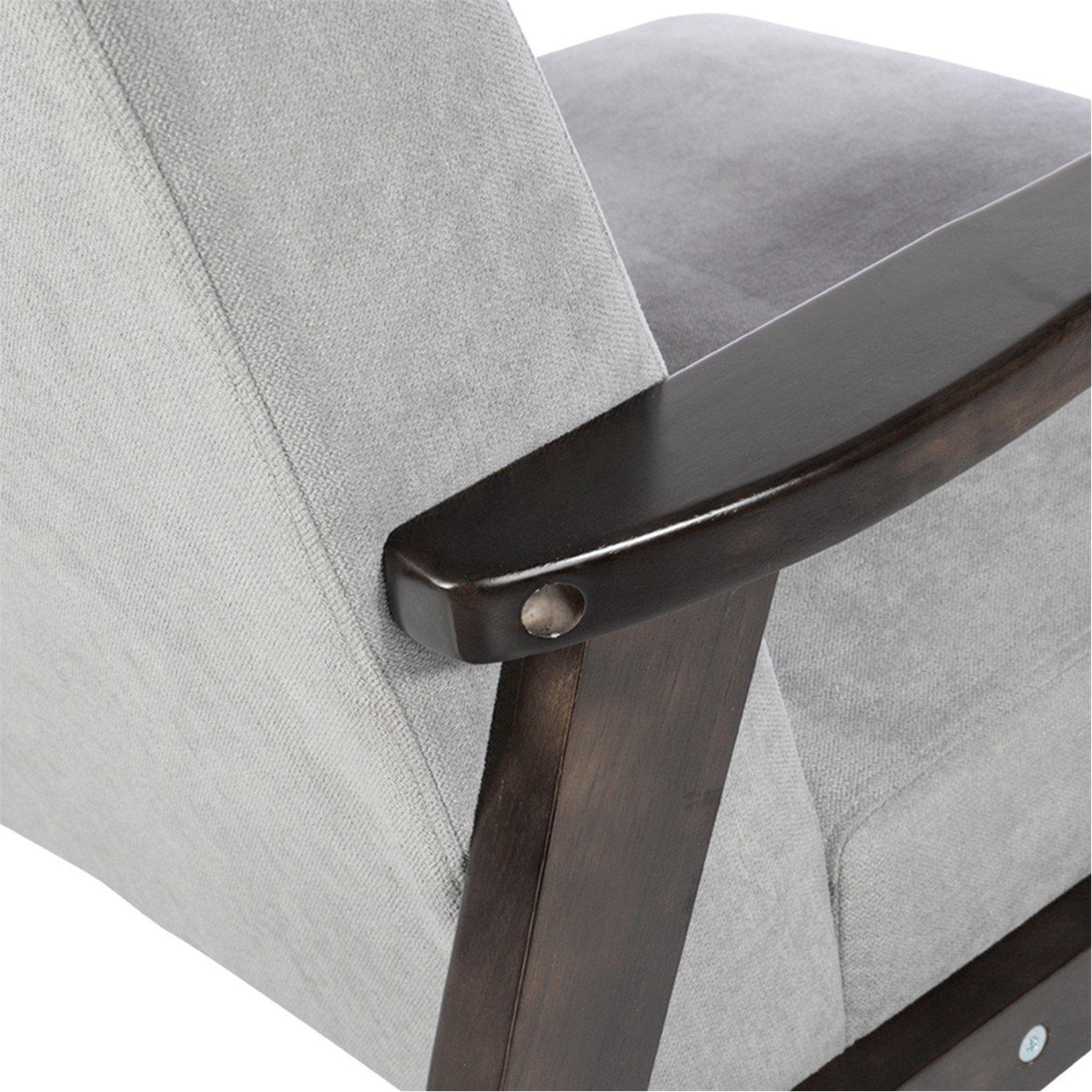 Grey - Kabinet UK - Lien Upholstered Wooden Frame Armchair Grey - 7