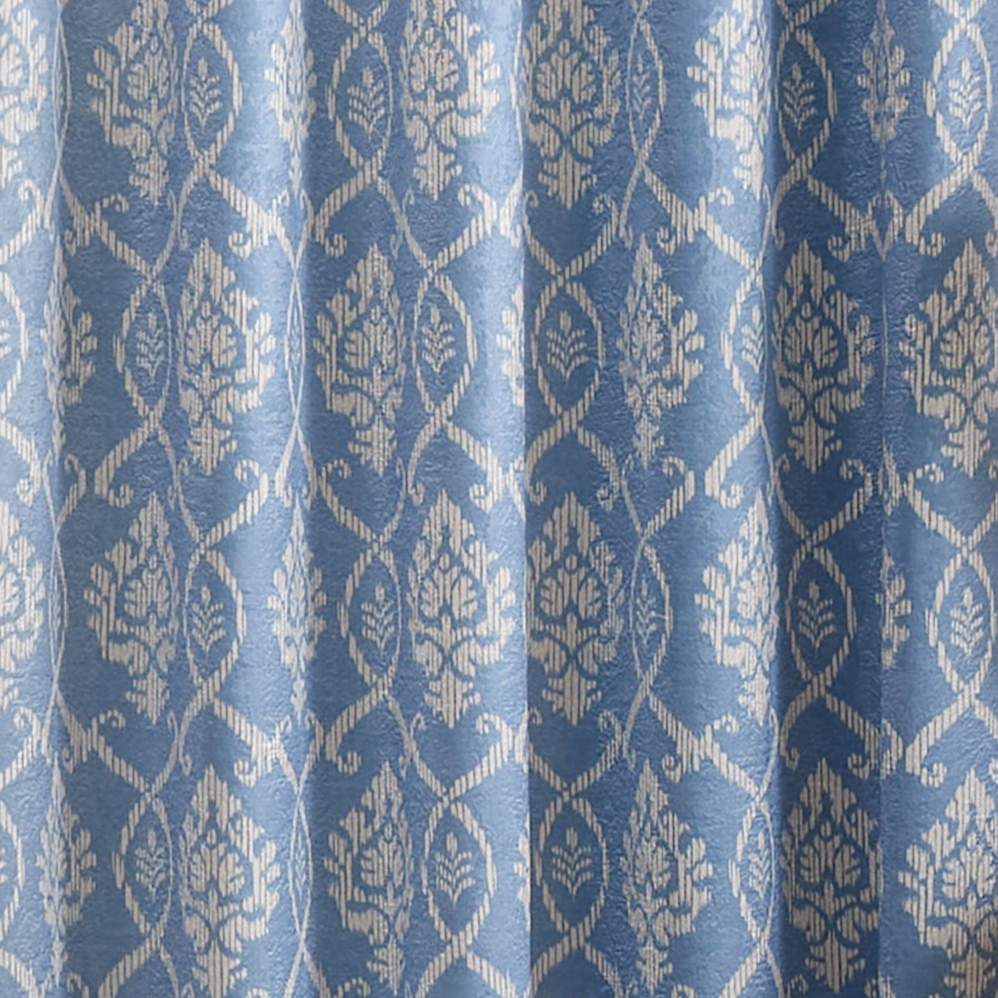 Blue - Dreams and Drapes - Vivianna Thermal Blackout Bedroom Eyelet Curtains - 3