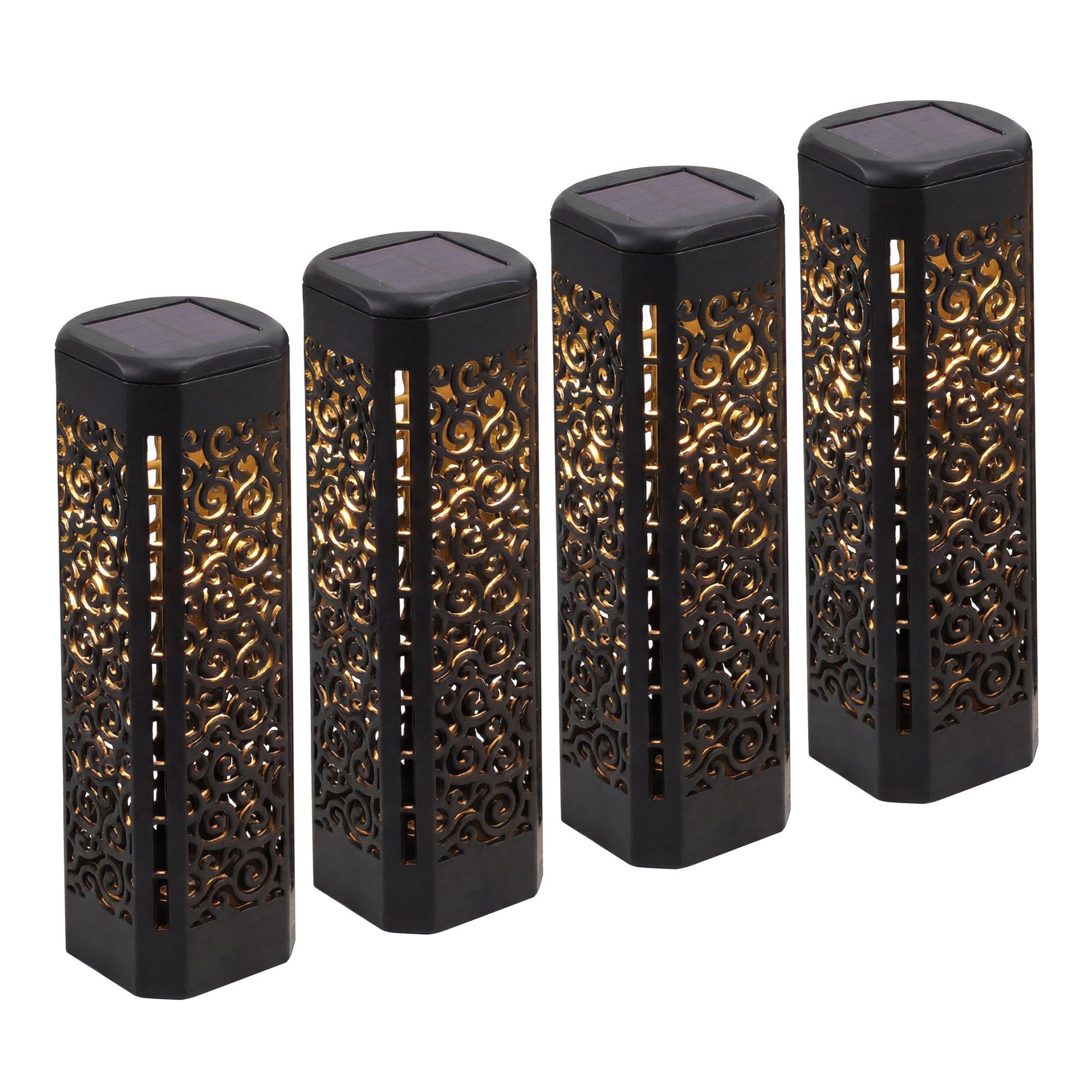 Streetwize  Pack Of 4 Solar Stake Lights - Black