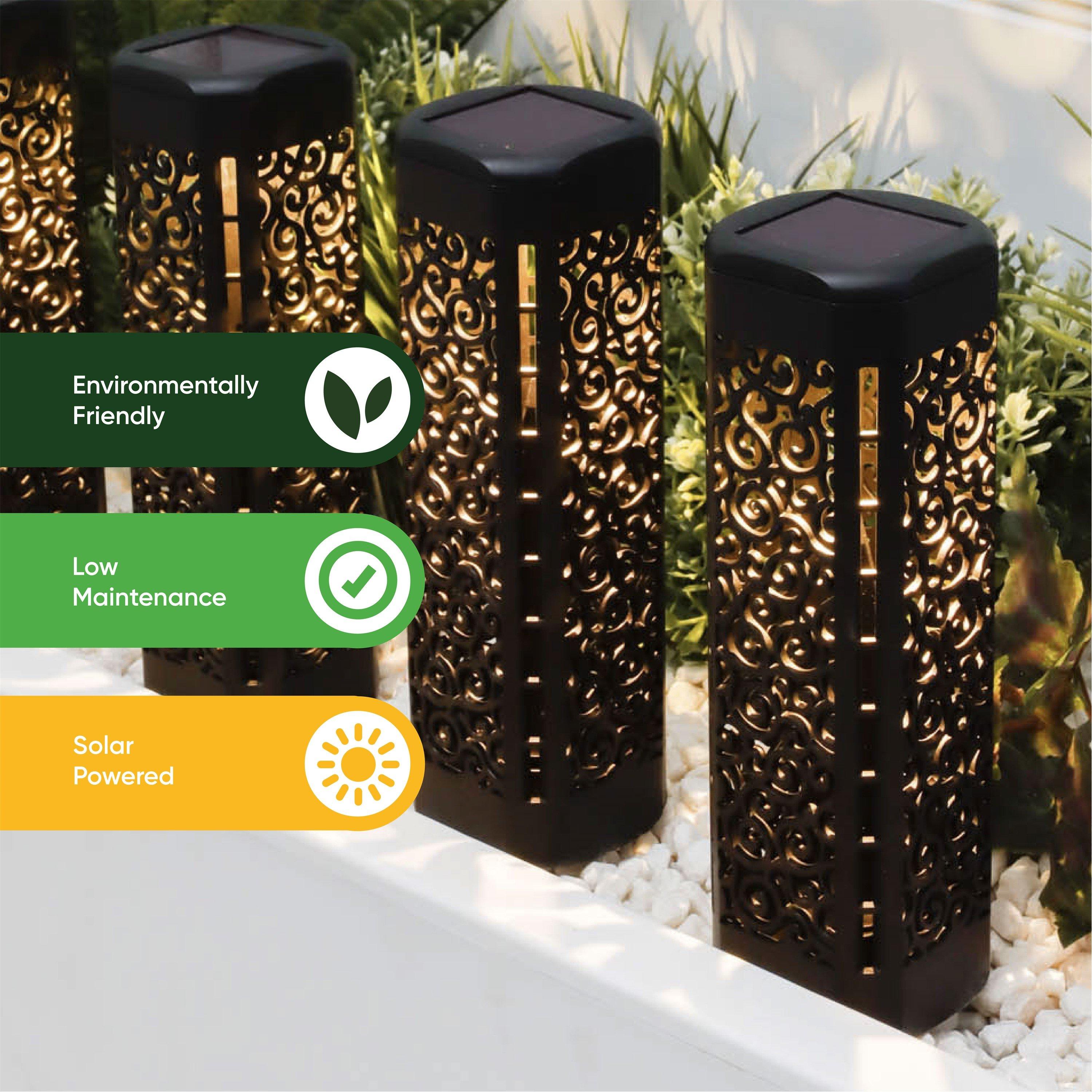 Black - Streetwize - Pack Of 4 Solar Stake Lights - 6