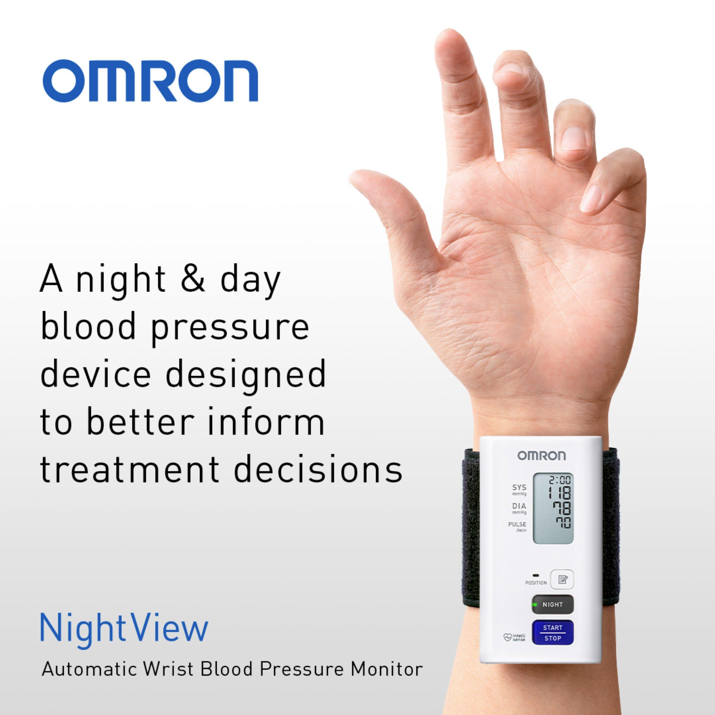 White - Omron - Omron NightView Automatic Wrist BPM - 3