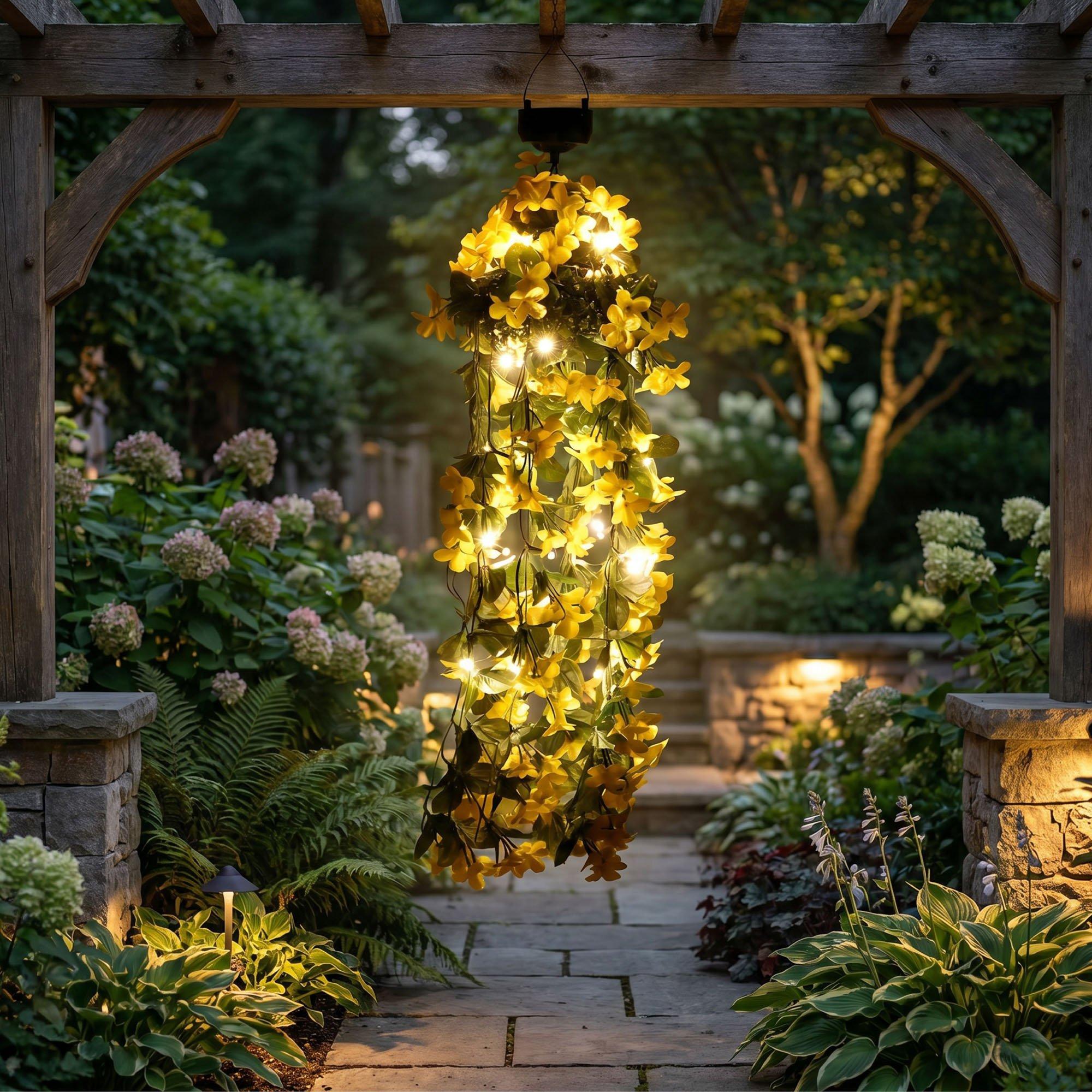 Streetwize  Solar Hanging Primrose Flower Lights - Yellow
