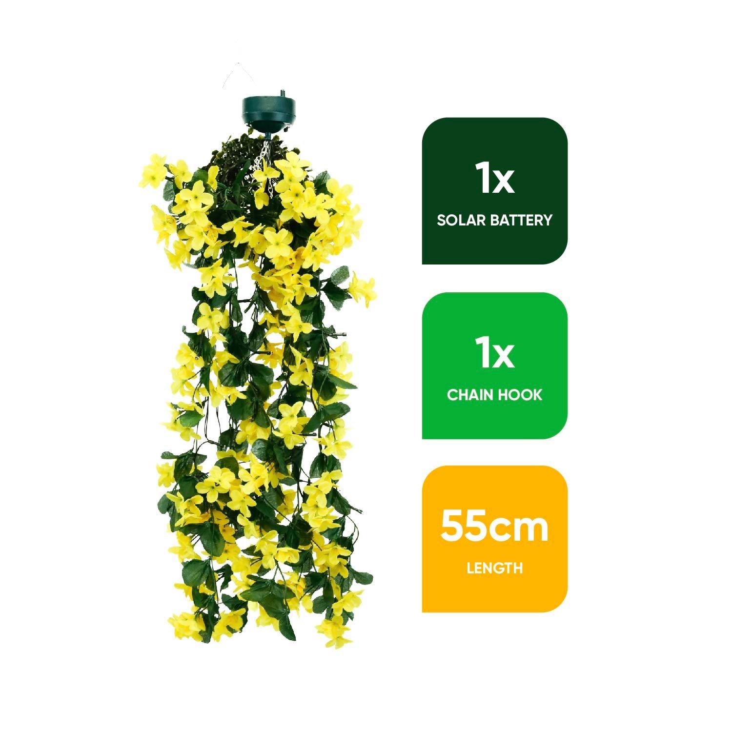 Yellow - Streetwize - Solar Hanging Primrose Flower Lights - Yellow - 2