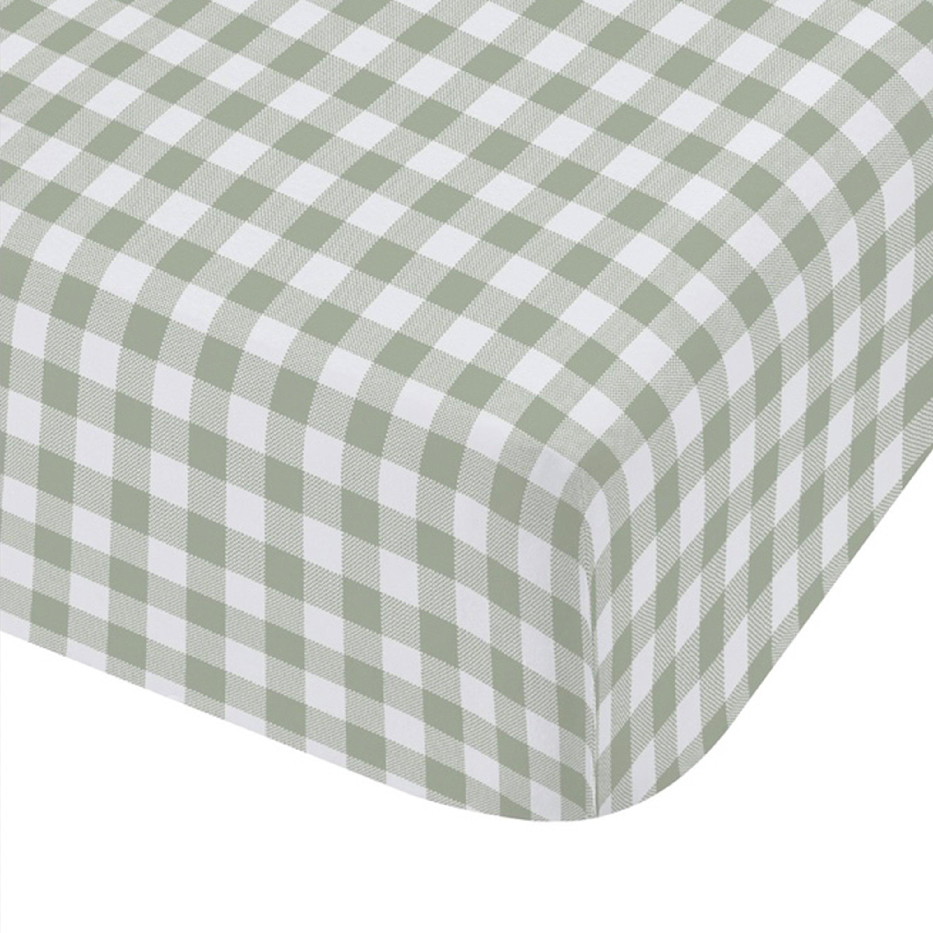Green - Catherine Lansfield - Bamford Gingham Check Fitted Sheet - 3