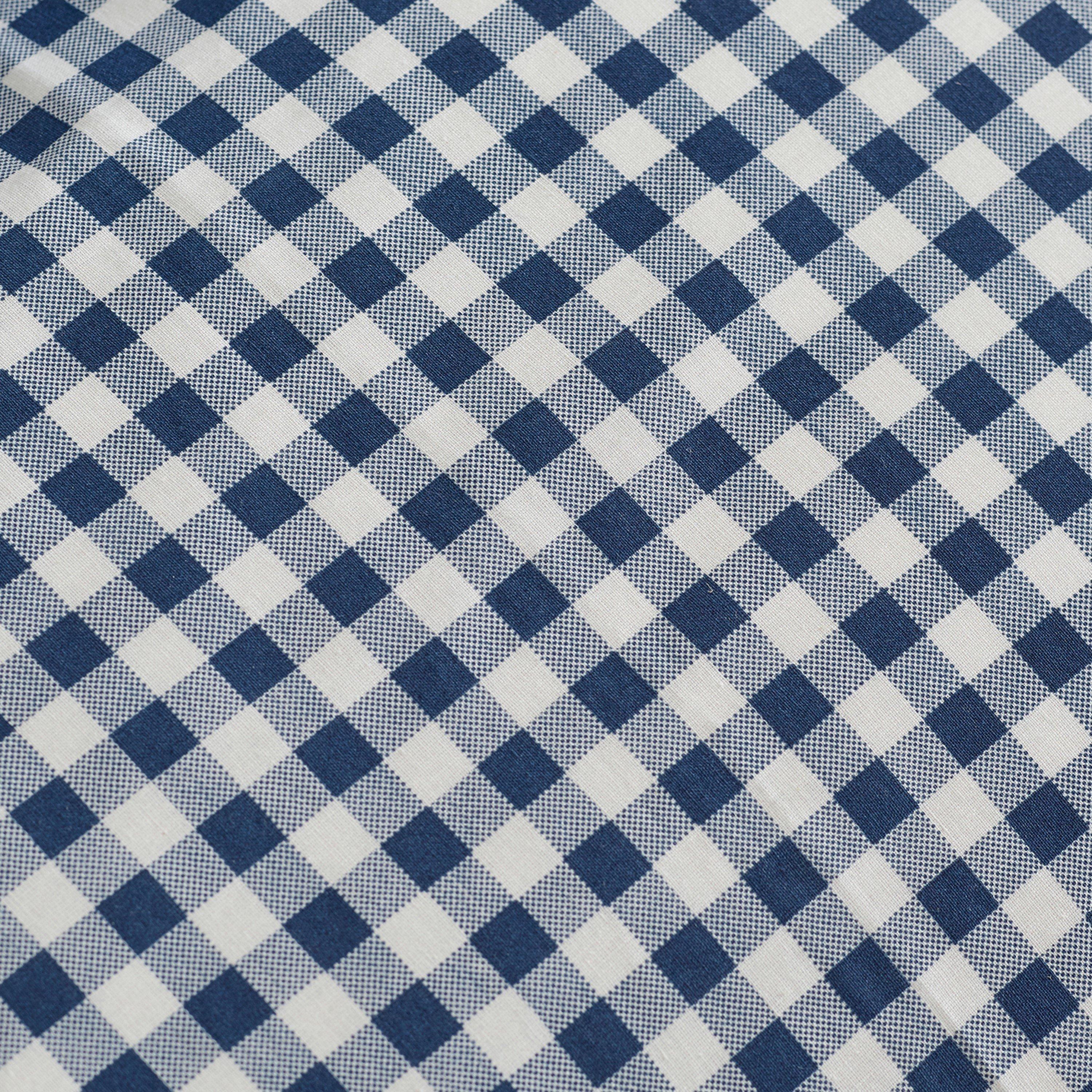 Navy Blue - Catherine Lansfield - Bamford Gingham Check Fitted Sheet - 2