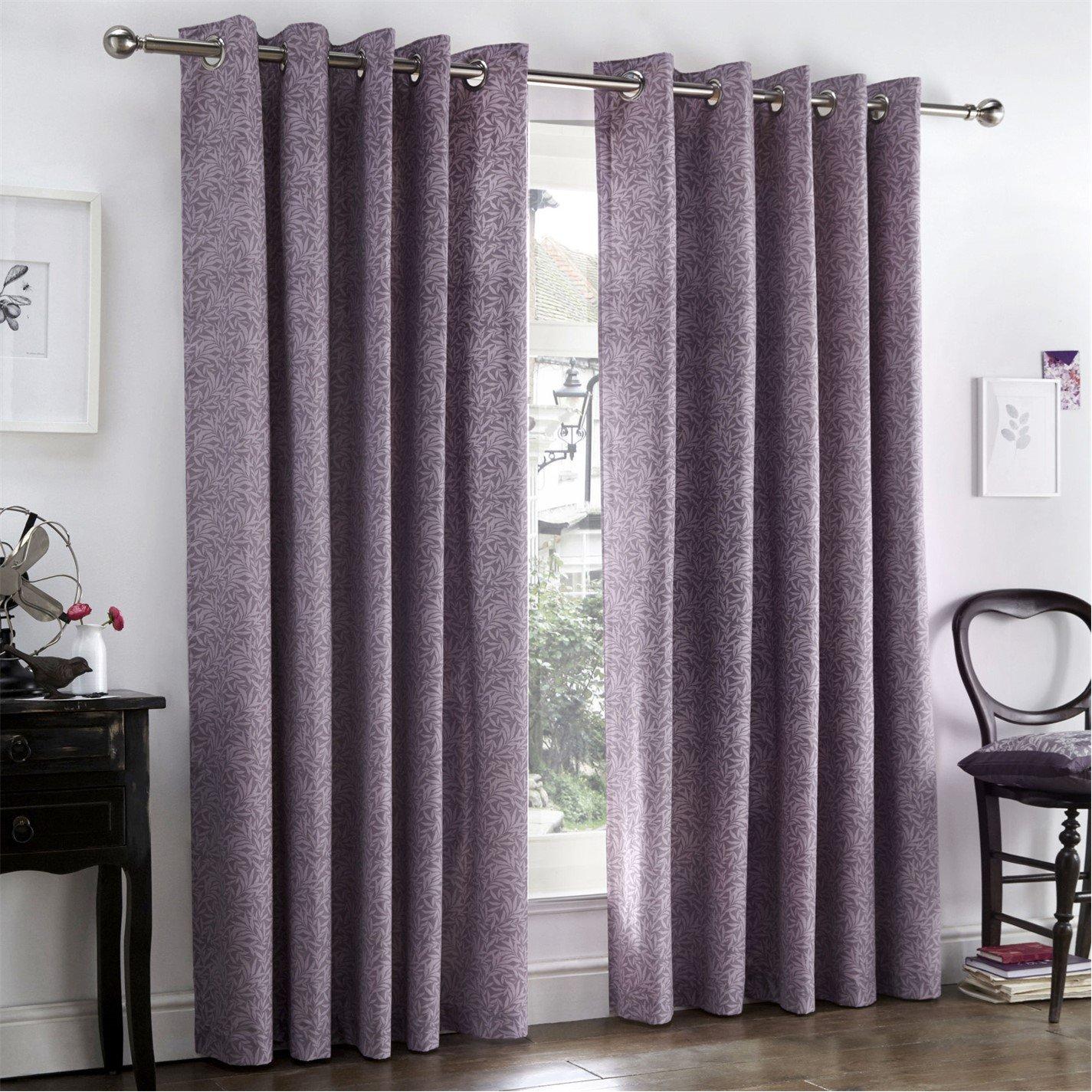Dreams And Drapes  Hanworth Thermal Lined Bedroom Eyelet Curtains - Heather - 168x183cm